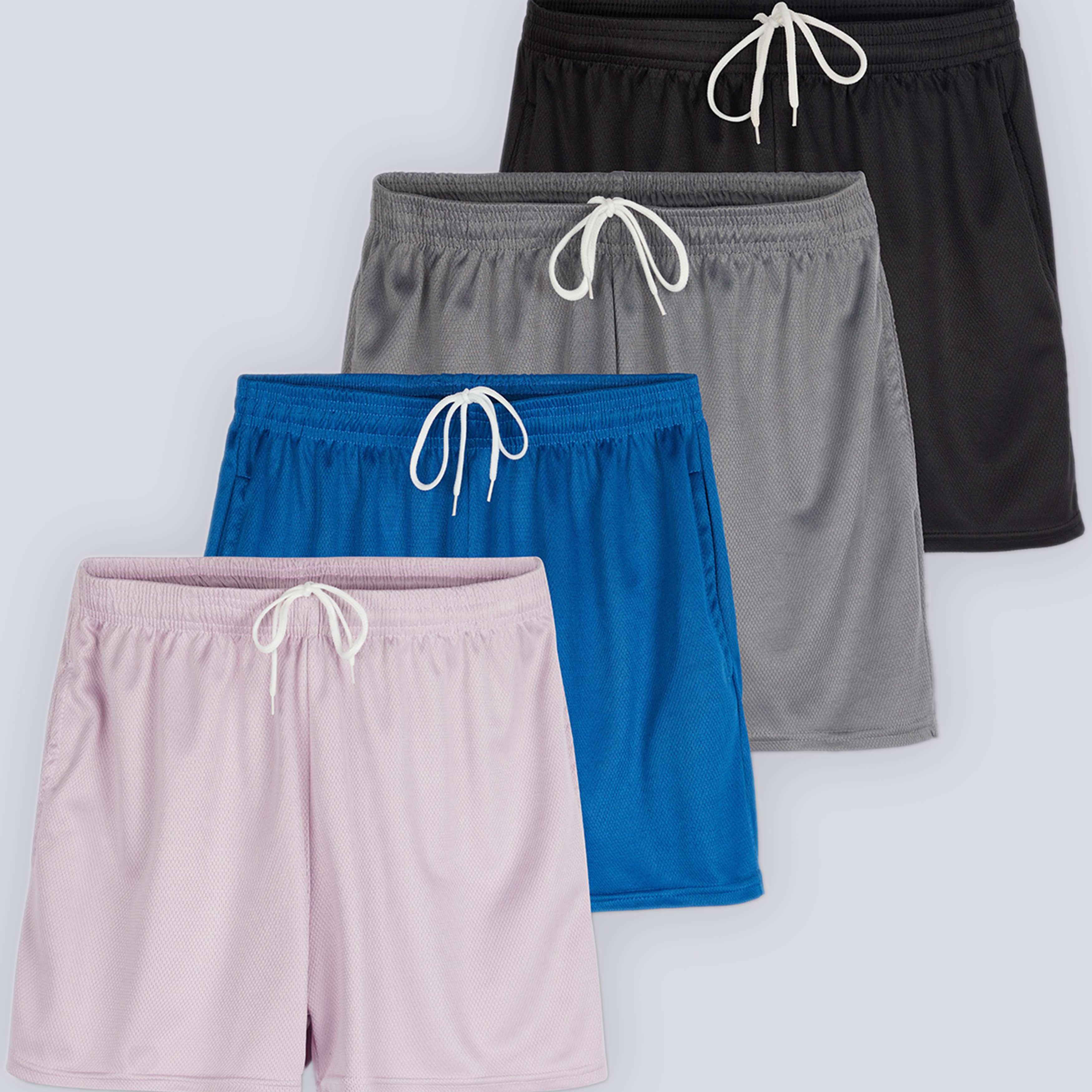 4 Pack: Womens Active Mesh Shorts