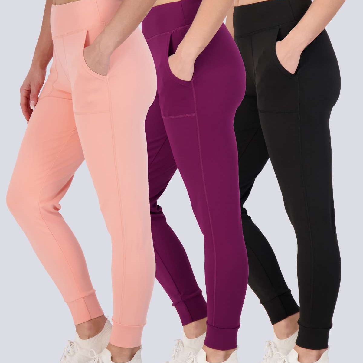 3 Pack: Women's Joggers with Pockets (Available in Plus Size)