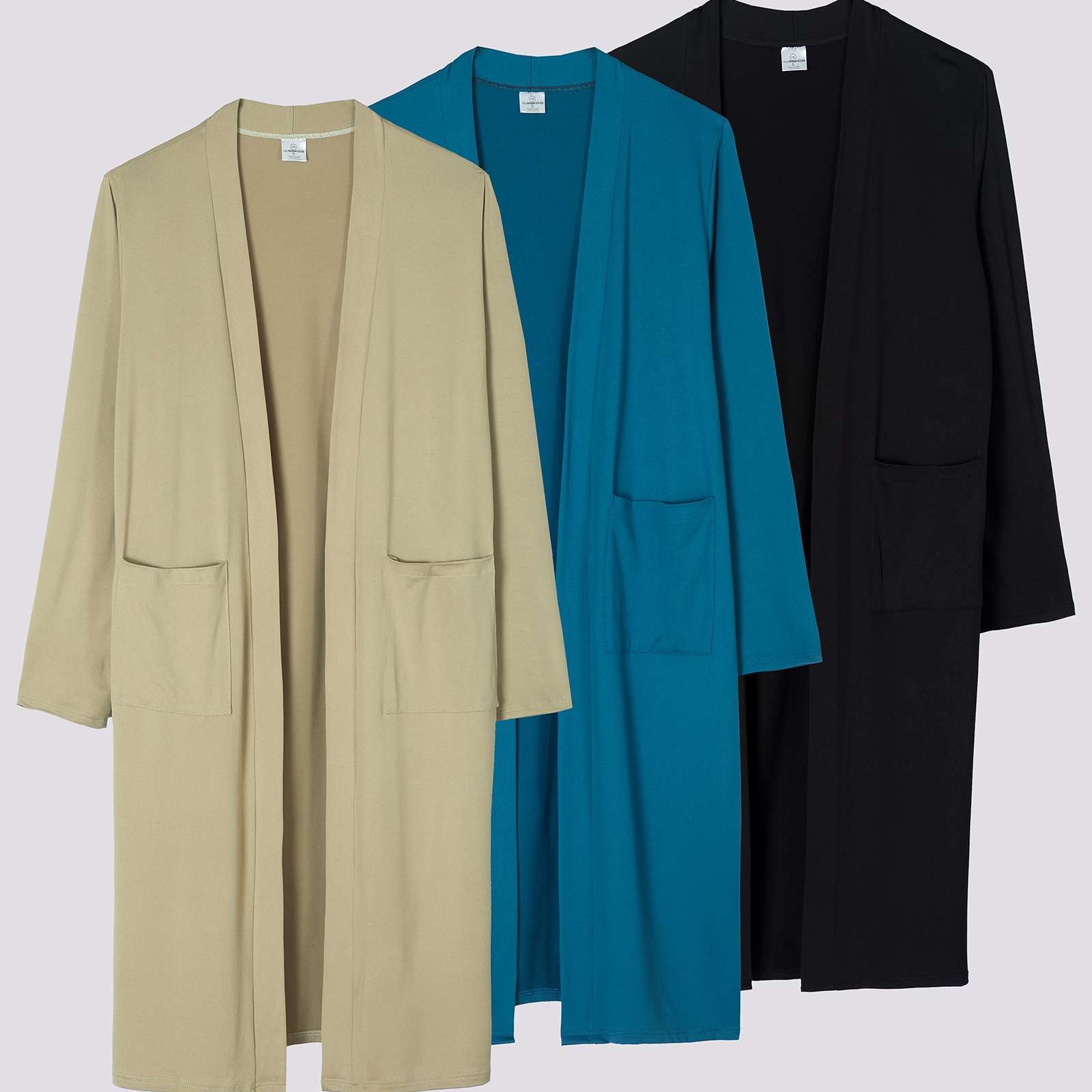 3 Pack: Women's Long Sleeve Open-Front Cardigan