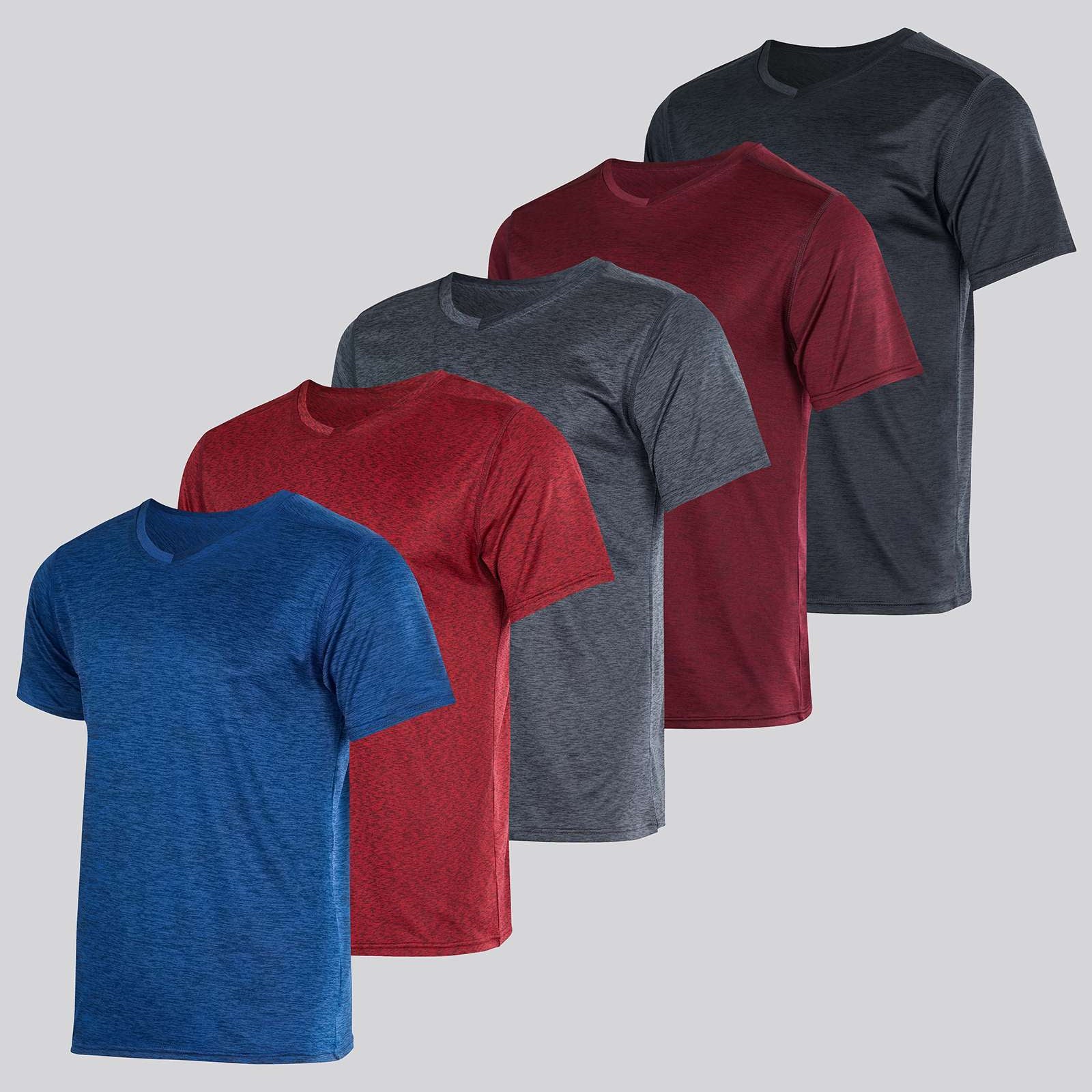 5 Pack: Men’s V-Neck Dry-Fit T-Shirt