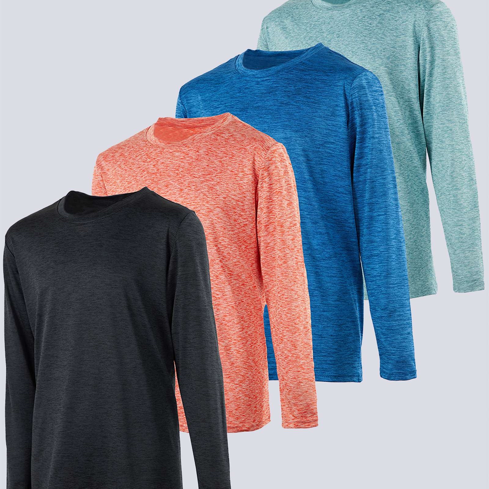 4 Pack: Boys Dry-Fit Active Long-Sleeve T-Shirt