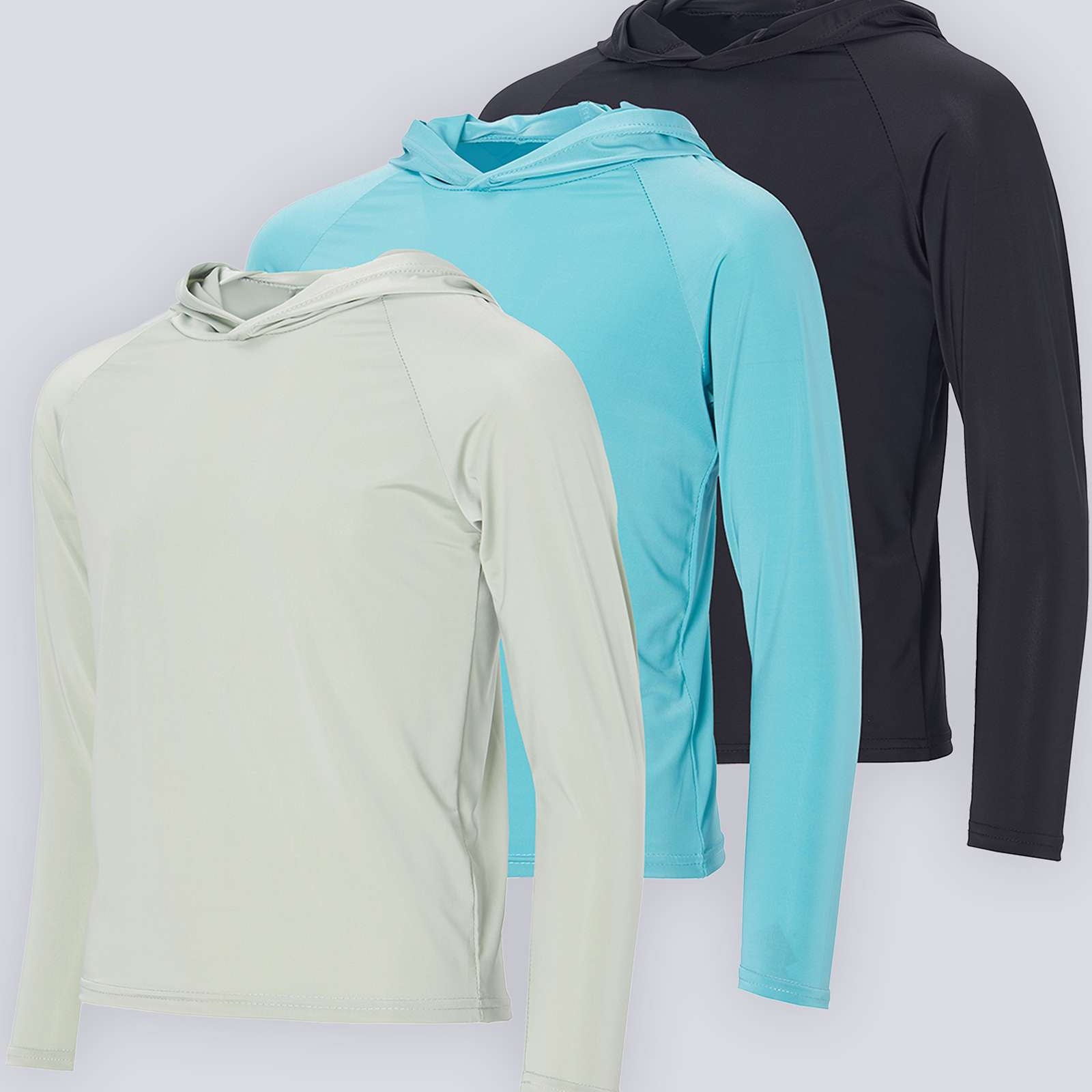 3 Pack: Youth Rashguard Hoodie UPF Sun Protection