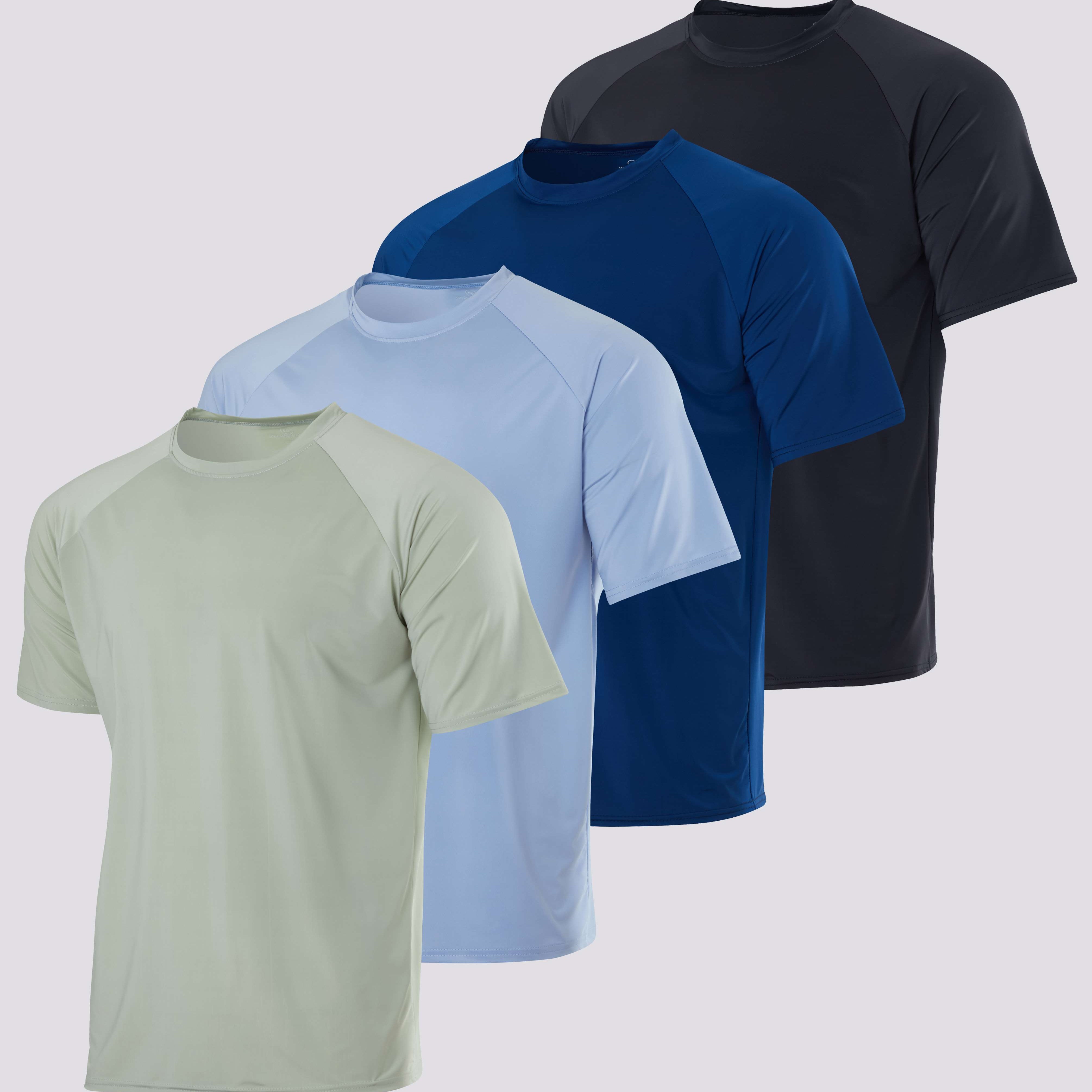 4-Pack: Boys Short Sleeve Quick Dry UPF 50+ Sun Protection Rash Guard Shirt û Swimwear Surf Top for Boys