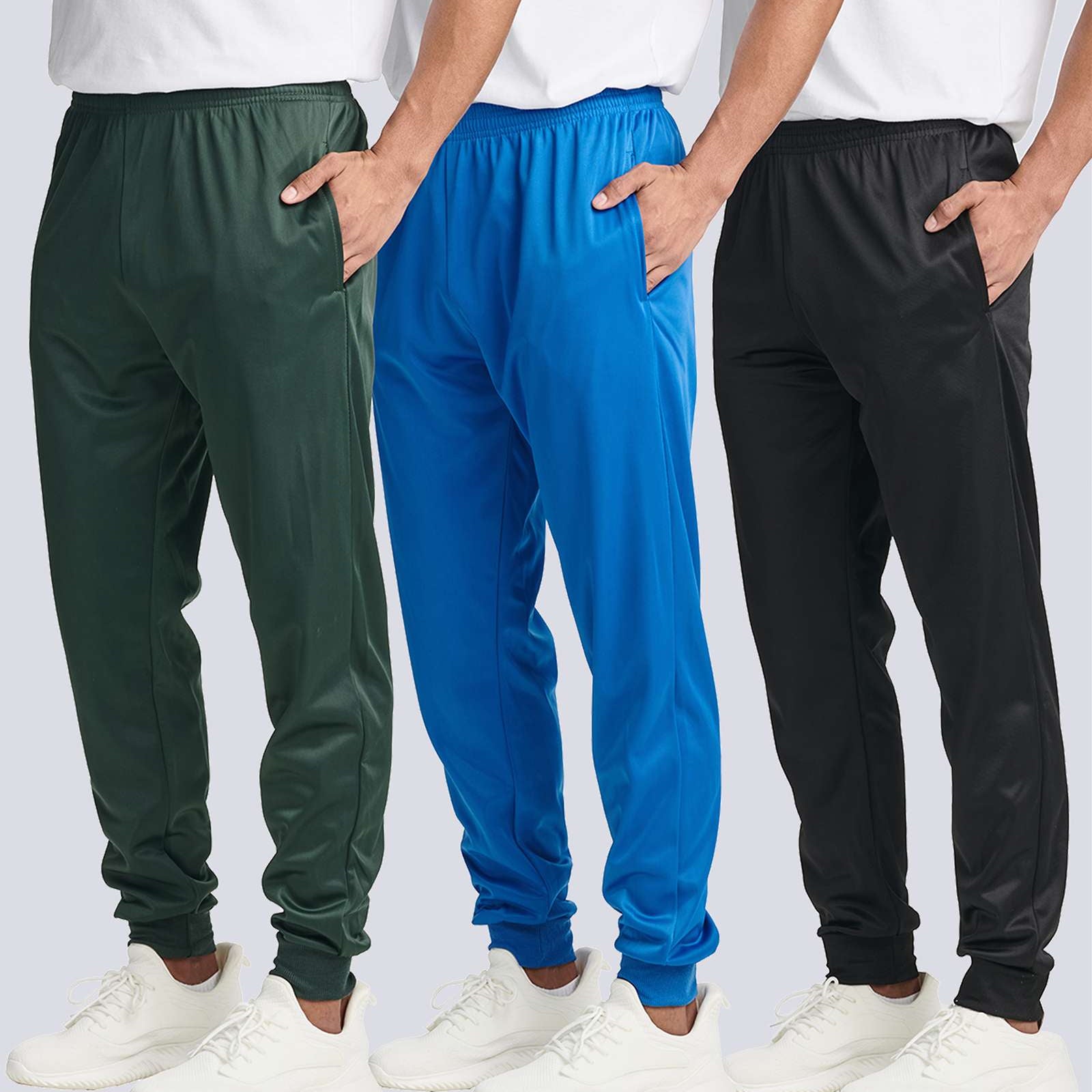 3 Pack: Mens Active Tricot Jogger Sweatpants