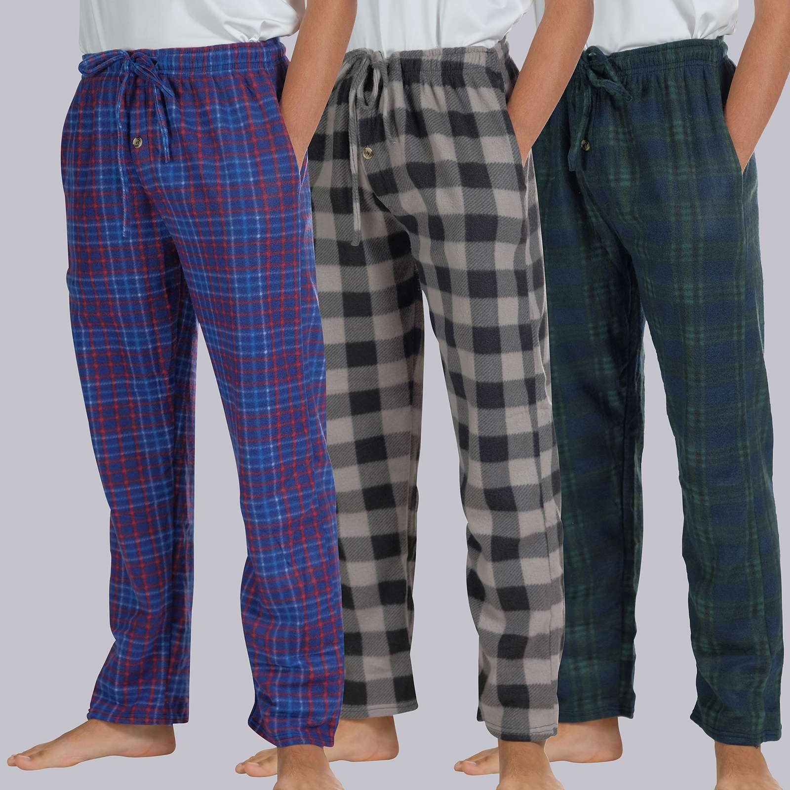 3 Pack: Boys Fleece Pajama Pant Lounge Bottoms