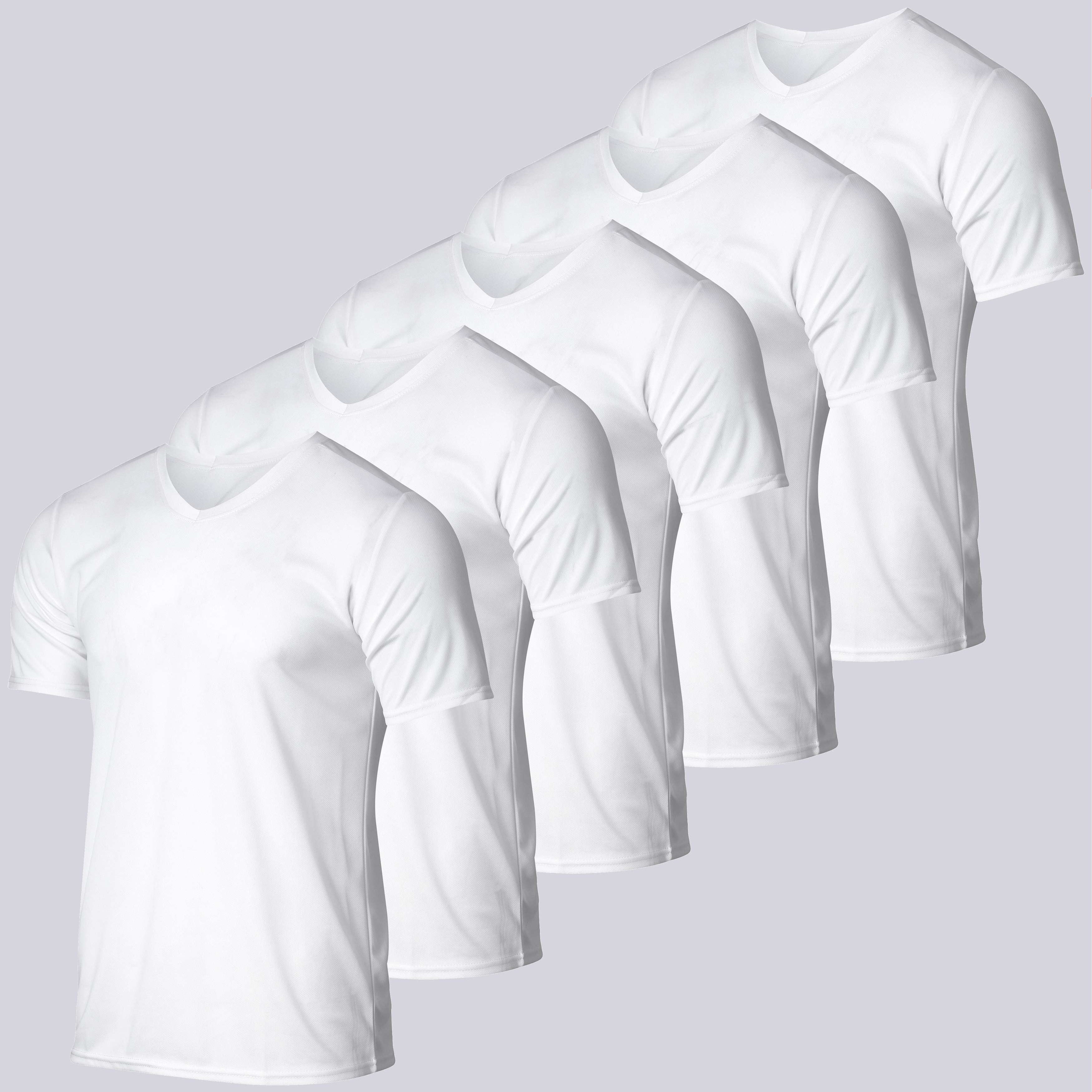 5 Pack: Mens V-Neck Mesh Active Short Sleeve T-Shirt (Available in Big & Tall)
