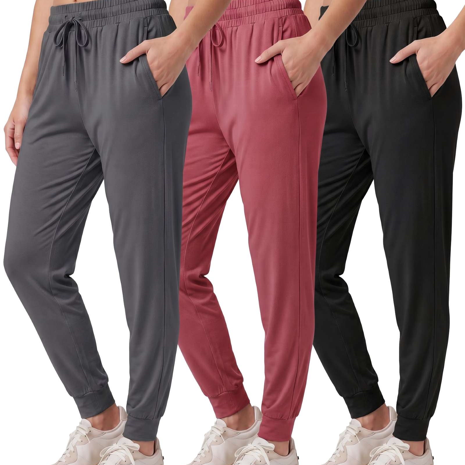 3 Pack: Womens Ultra-Soft Lounge Joggers