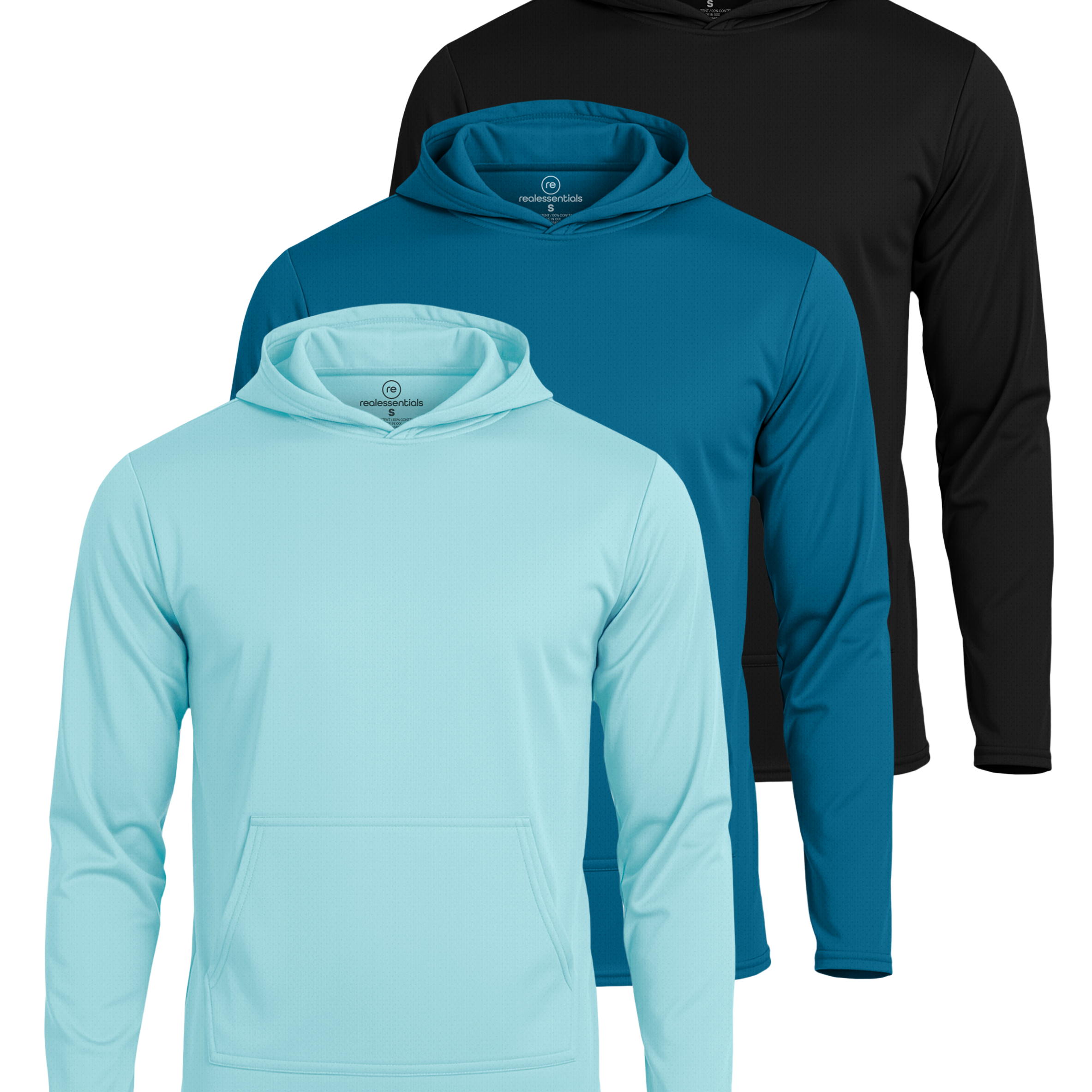 3 Pack: Mens Mesh Pullover Hoodie