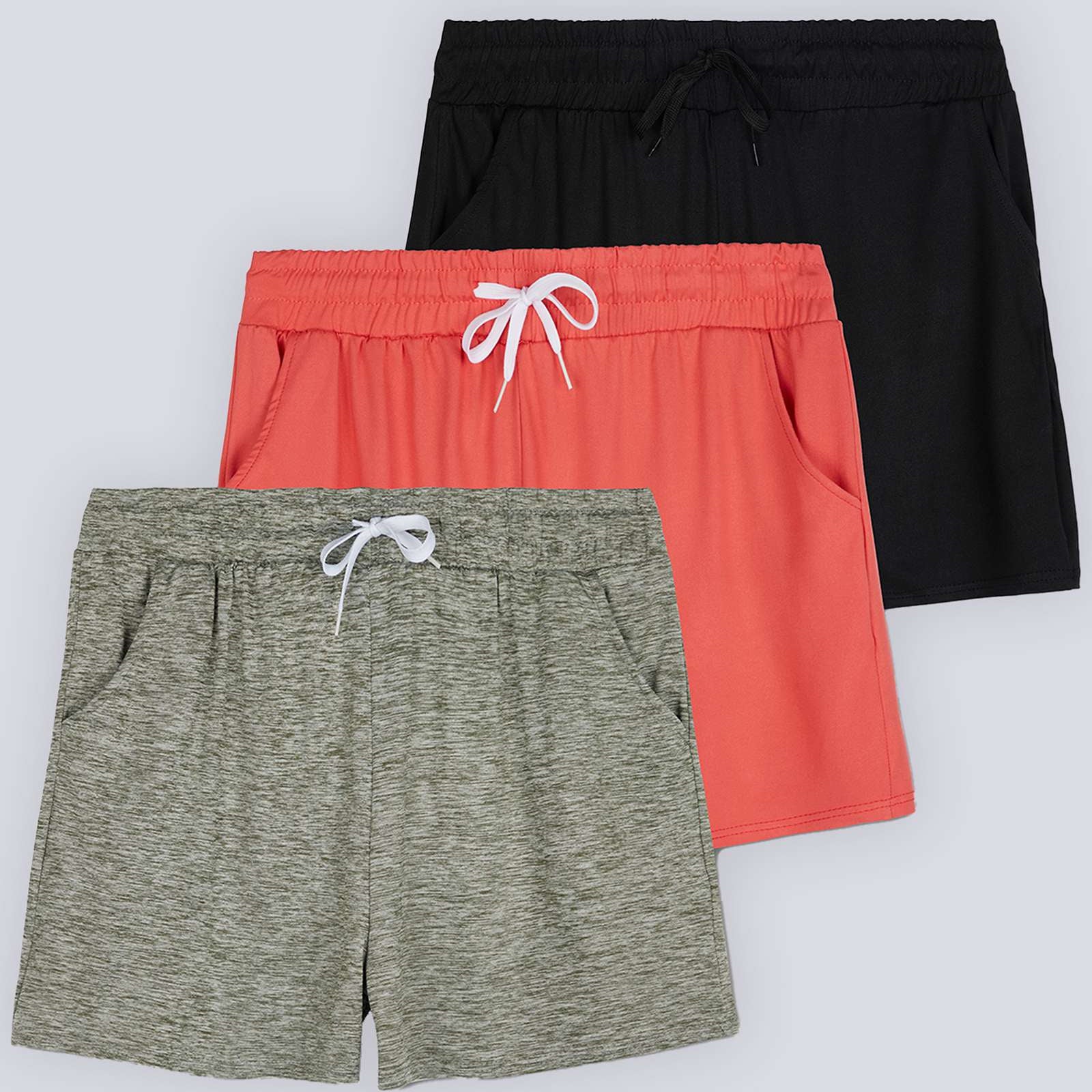 3 Pack: Girls' Lounge Comfy Shorts with Drawstring