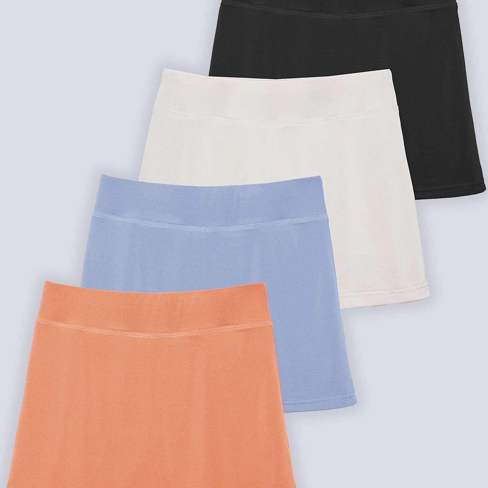 4 Pack: Girls' Active Skirt with Bike Short Lining