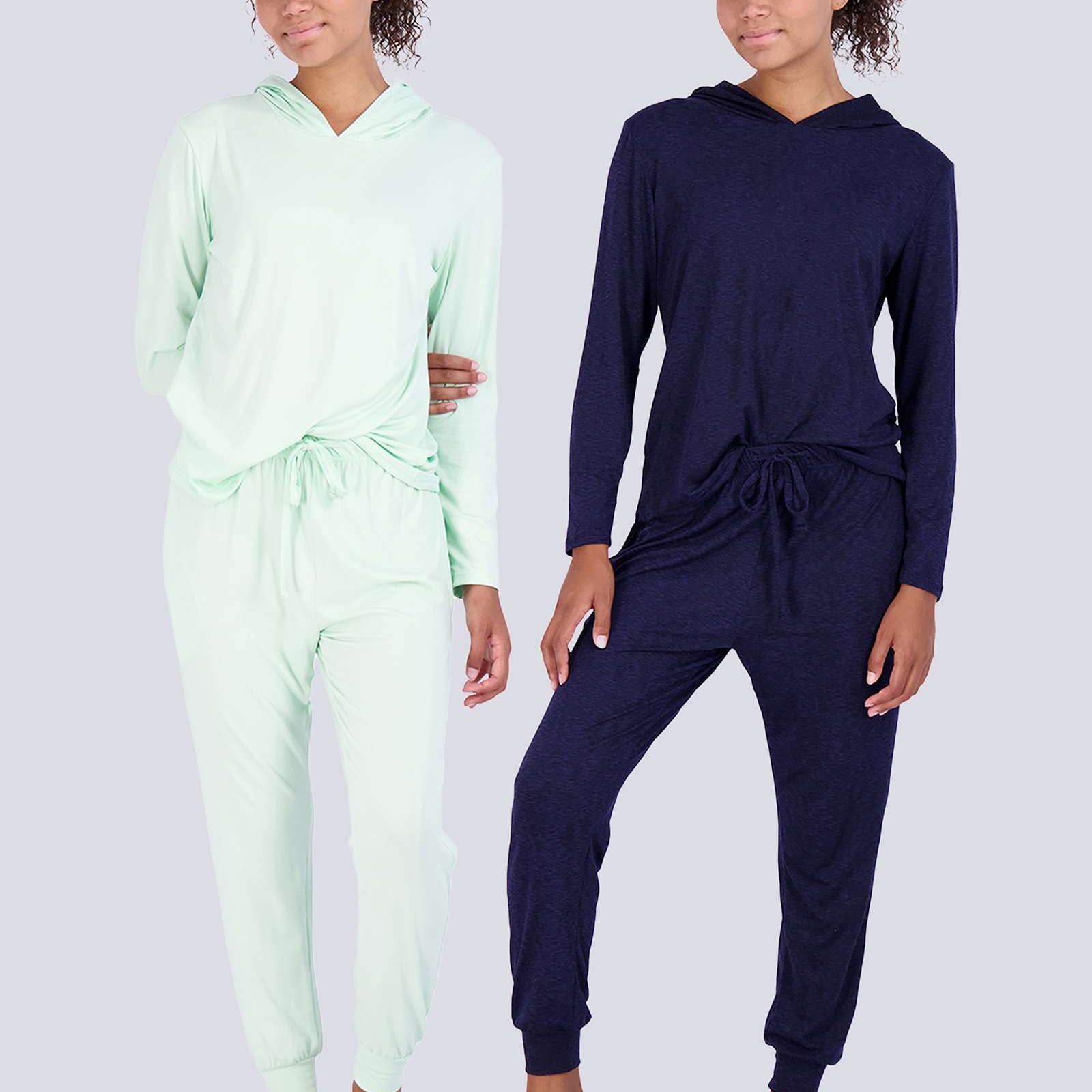 4 Piece: Womens Long Sleeve Henley & Jogger Lounge Pajama Set