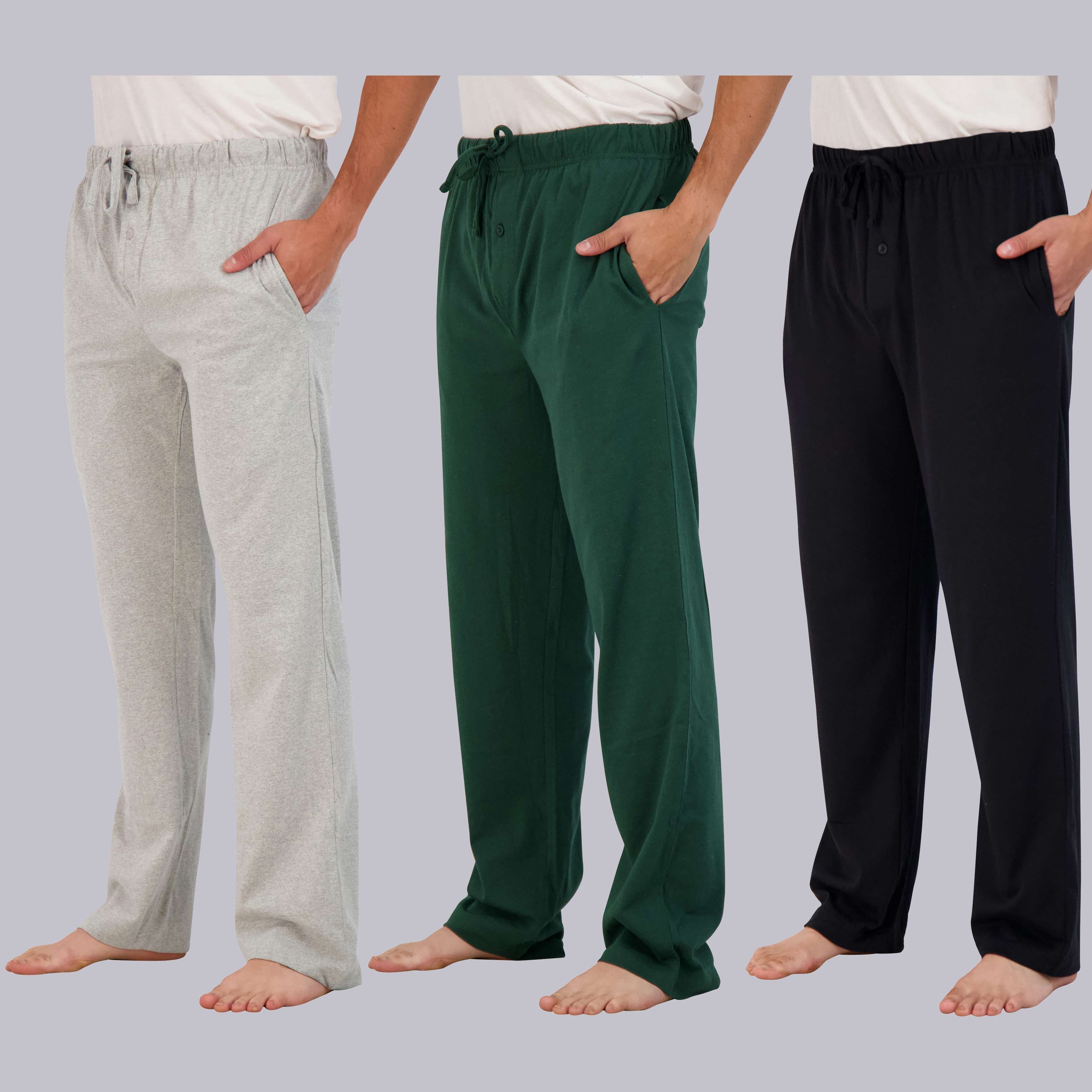 3 Pack: Mens Cotton Pajama Lounge Pants