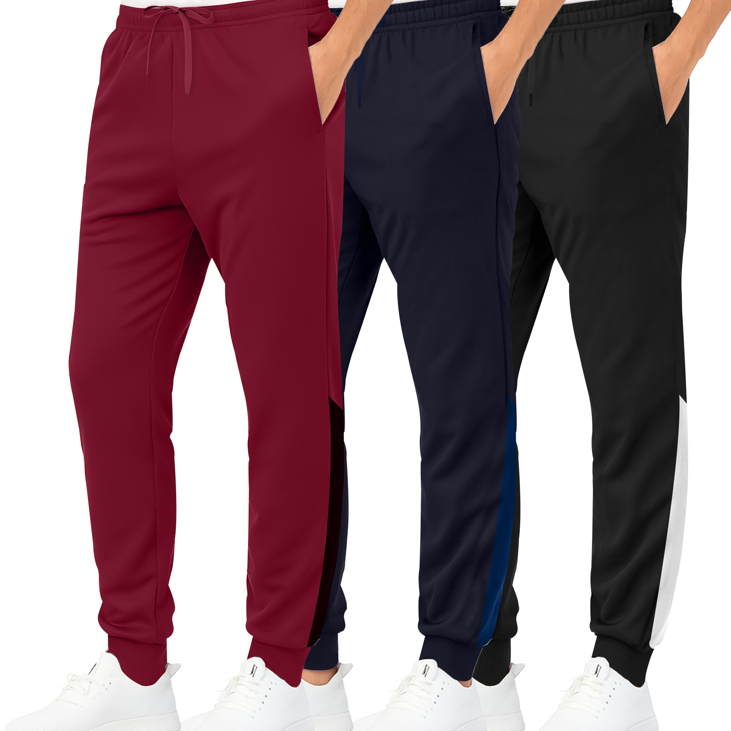 3 Pack: Boys Active Fleece-Lined Tricot Jogger Sweatpants