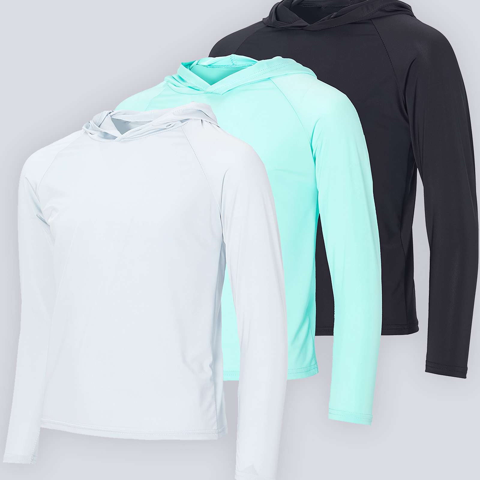 3 Pack: Youth Rashguard Hoodie UPF Sun Protection