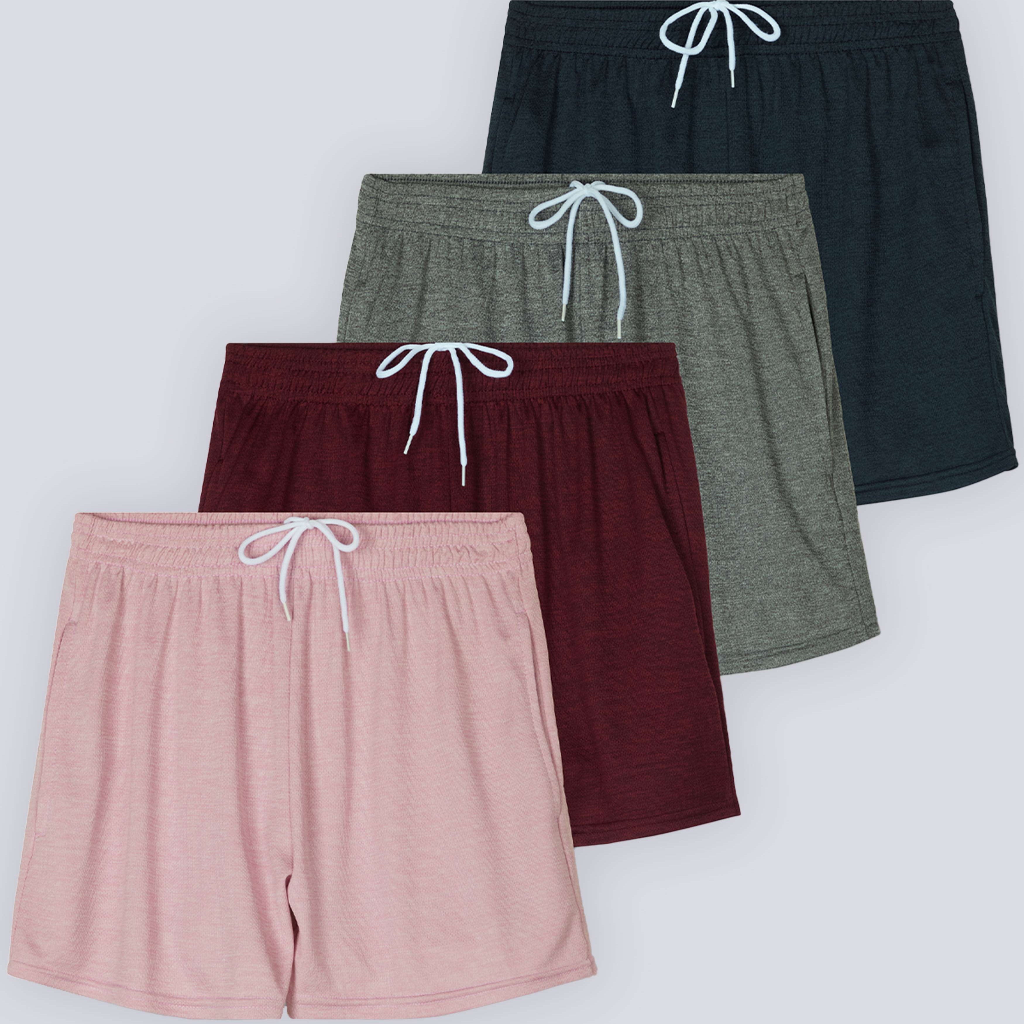 4 Pack: Womens Active Mesh Shorts