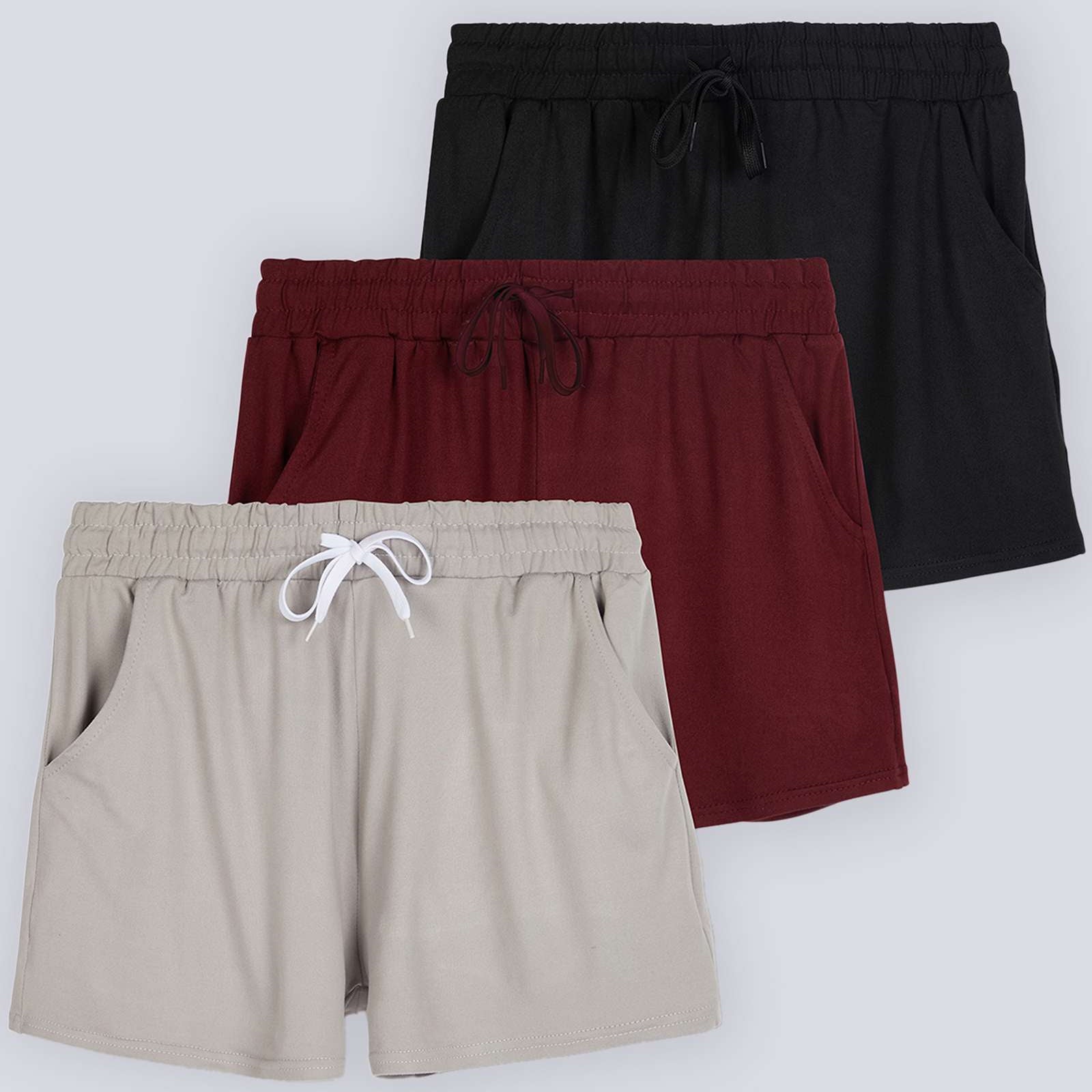 3 Pack: Girls' Lounge Comfy Shorts with Drawstring