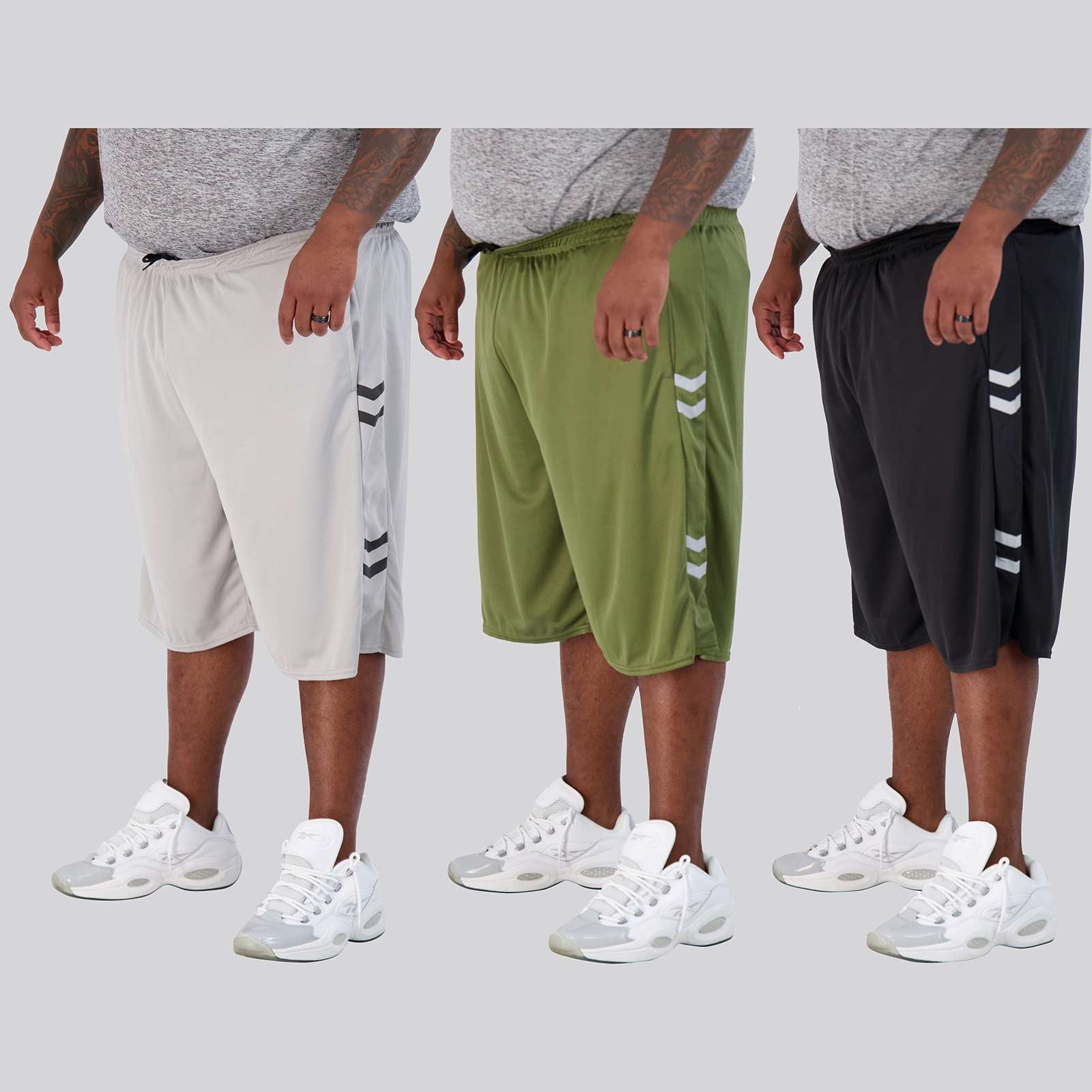 5 Pack: Mens Mesh Active Basketball Shorts (3X-5X)