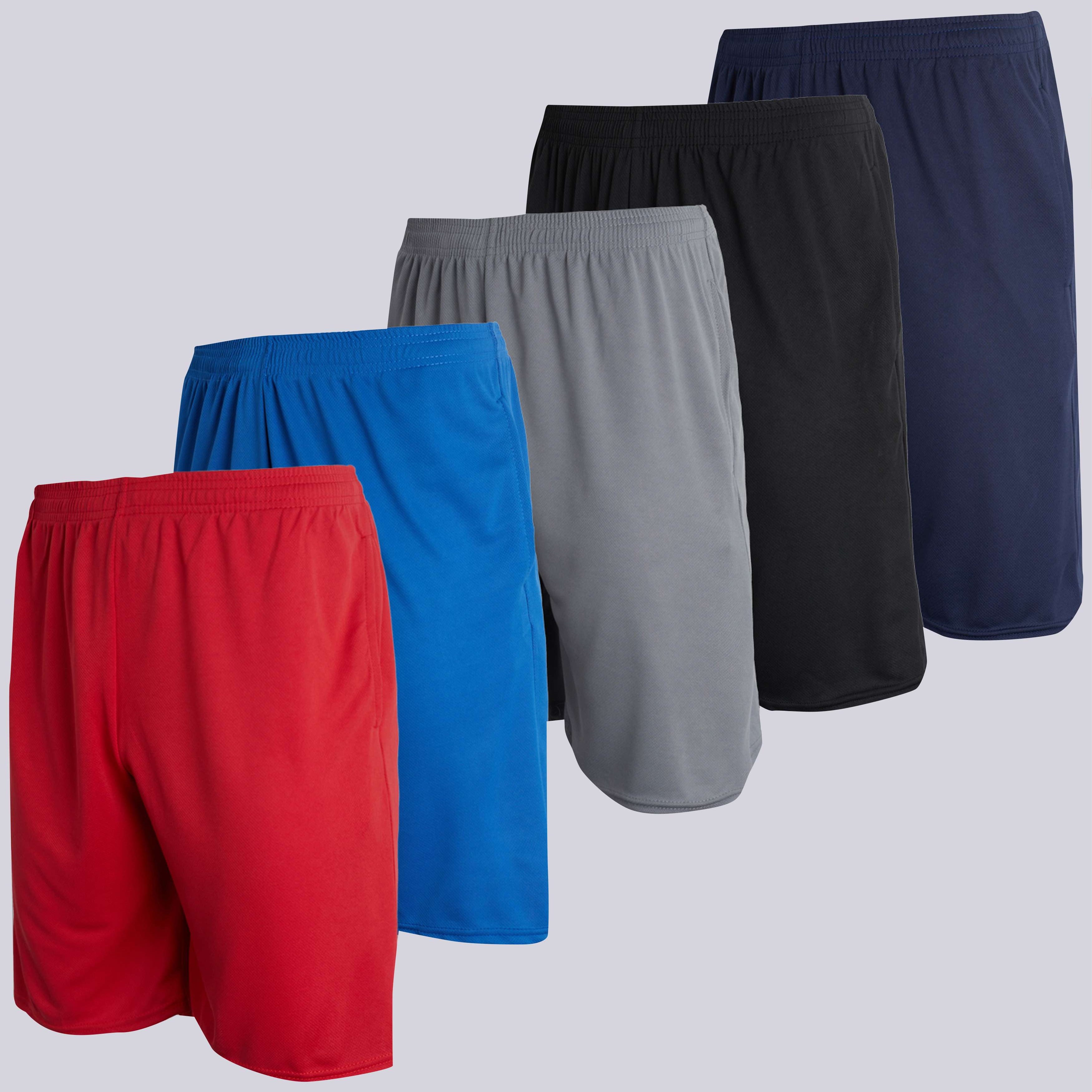 5 Pack: Men's Mesh Athletic Gym Shorts
