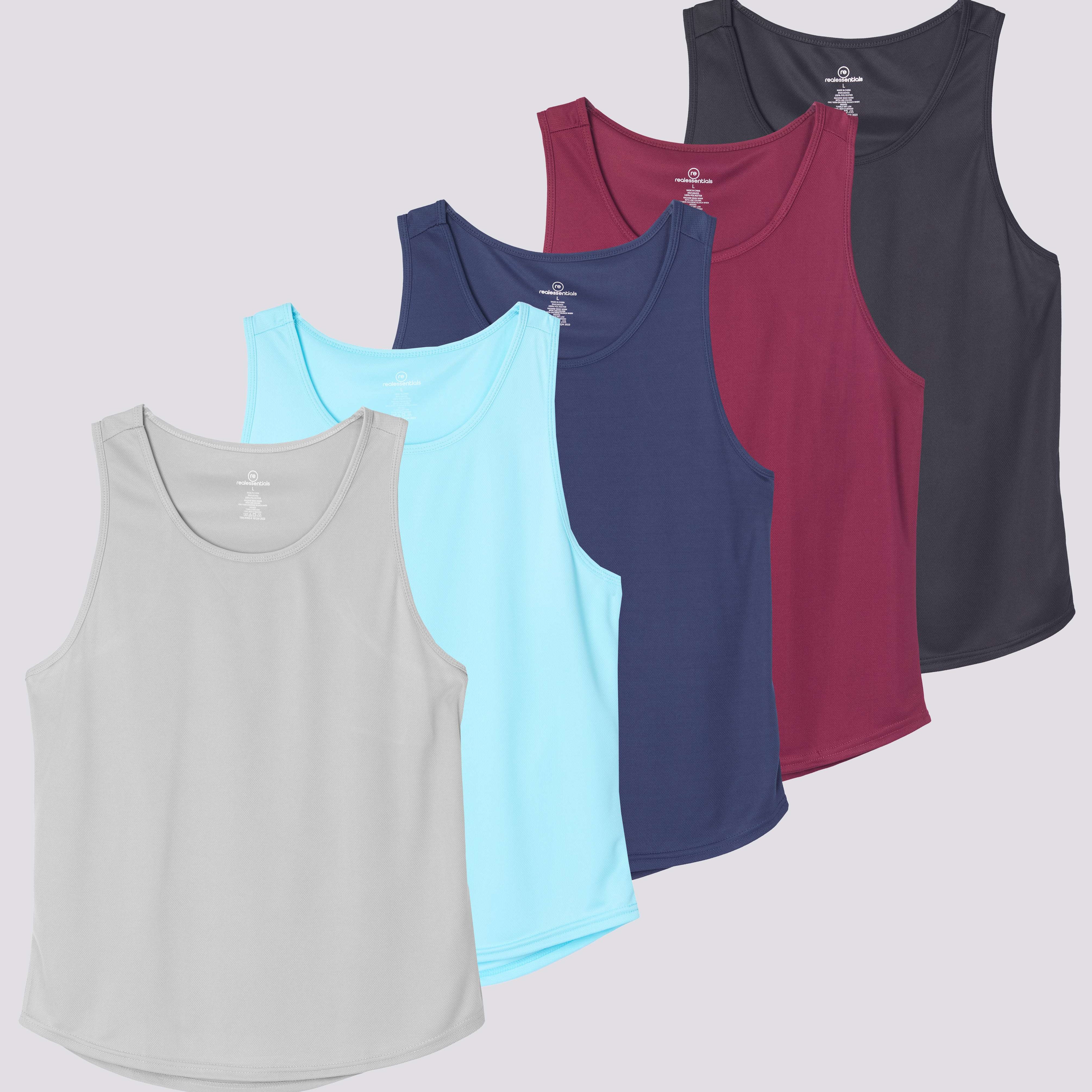 5 Pack: Men's Mesh Y-Back Muscle Tank Top (Available in Big & Tall)