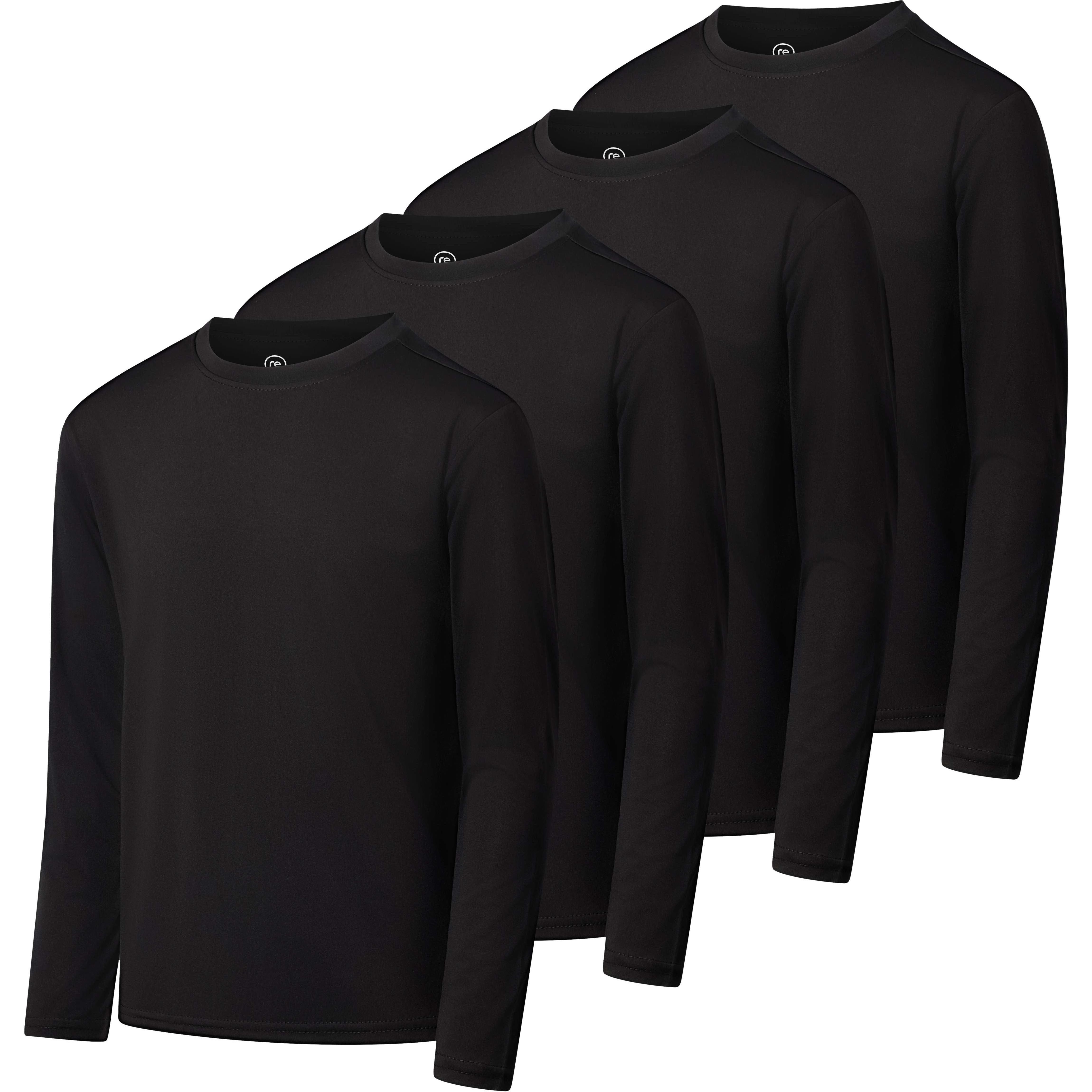 4 Pack: Boys Dry-Fit Active Long-Sleeve T-Shirt
