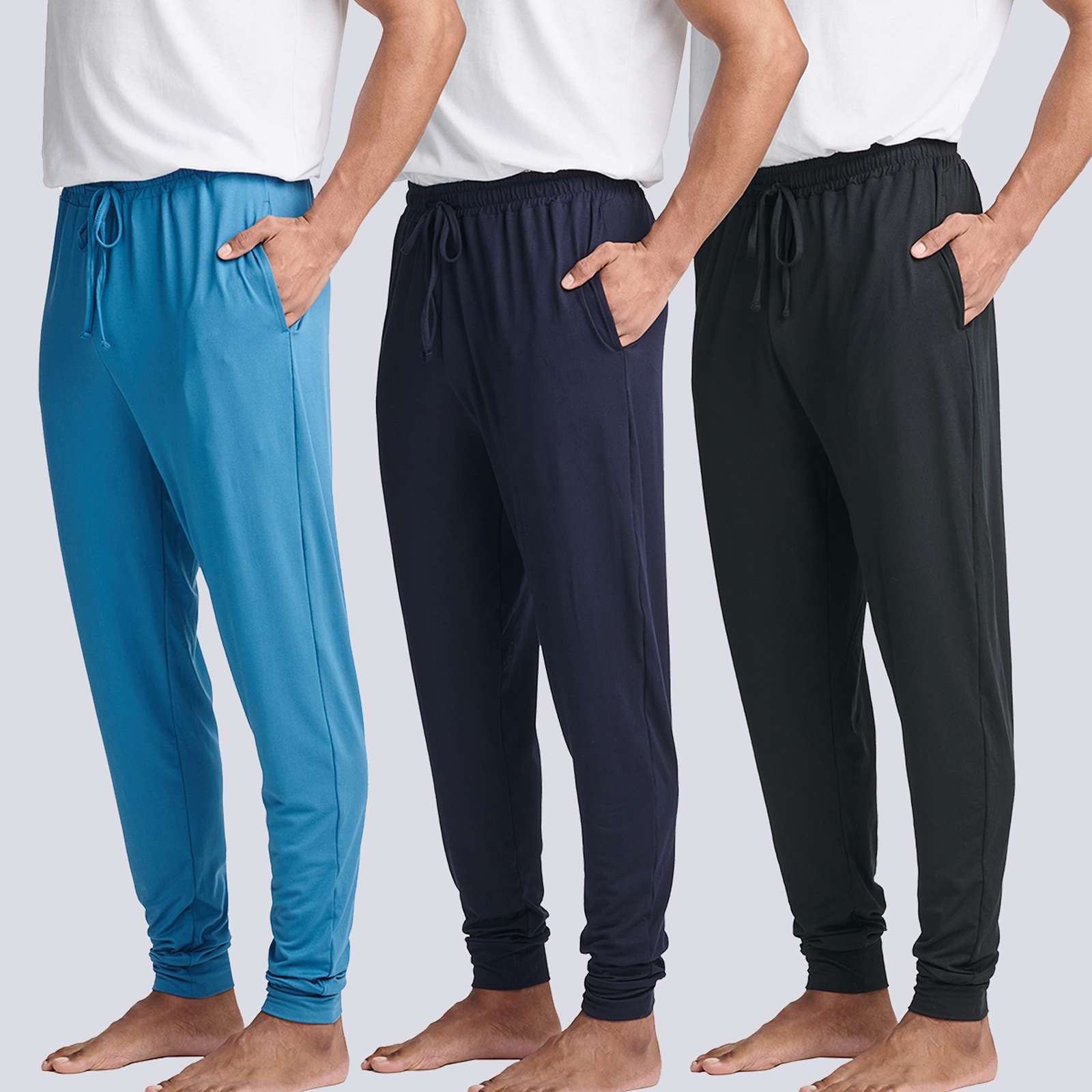 3 Pack: Men's Soft Lounge Sleep Joggers