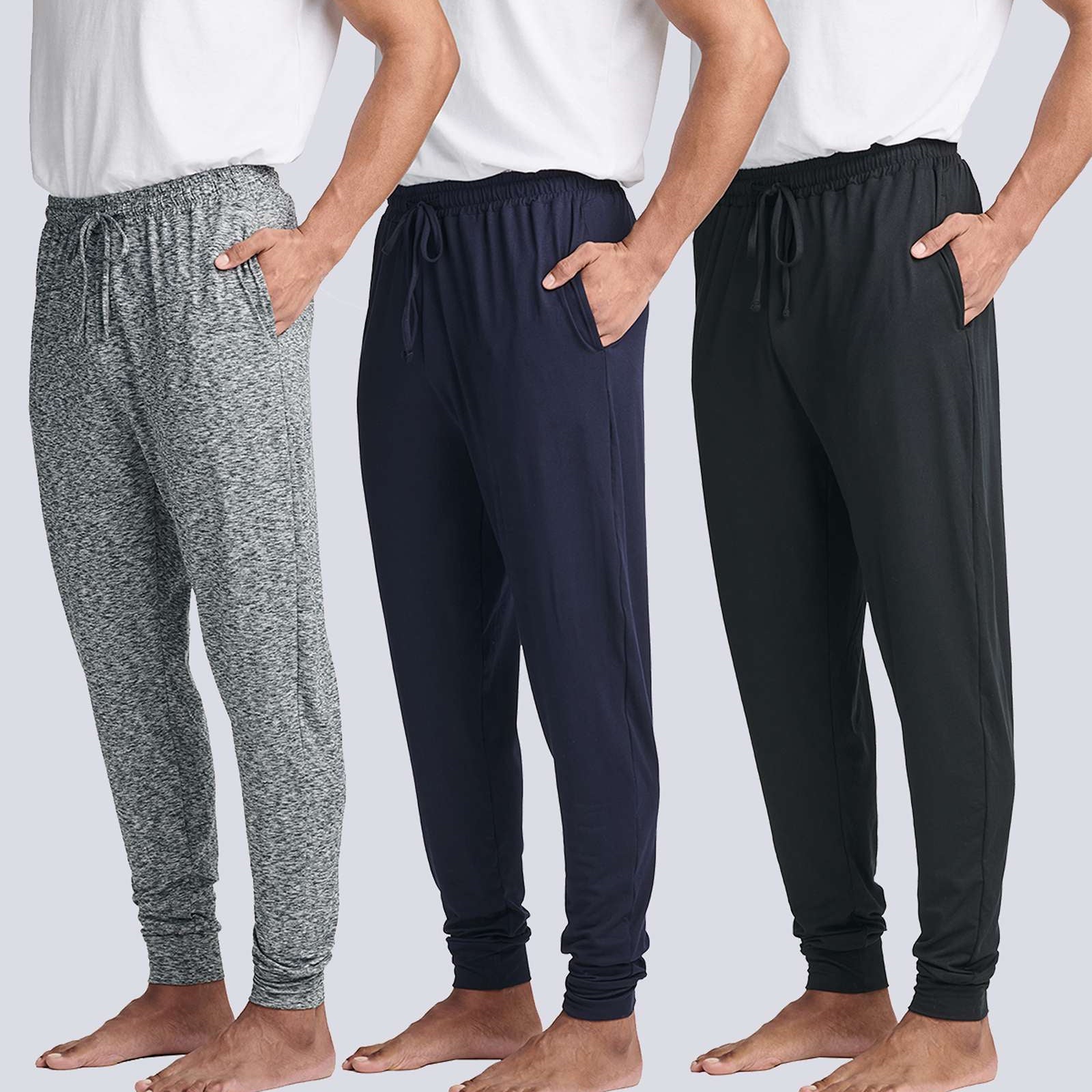 3 Pack: Men's Soft Lounge Sleep Joggers