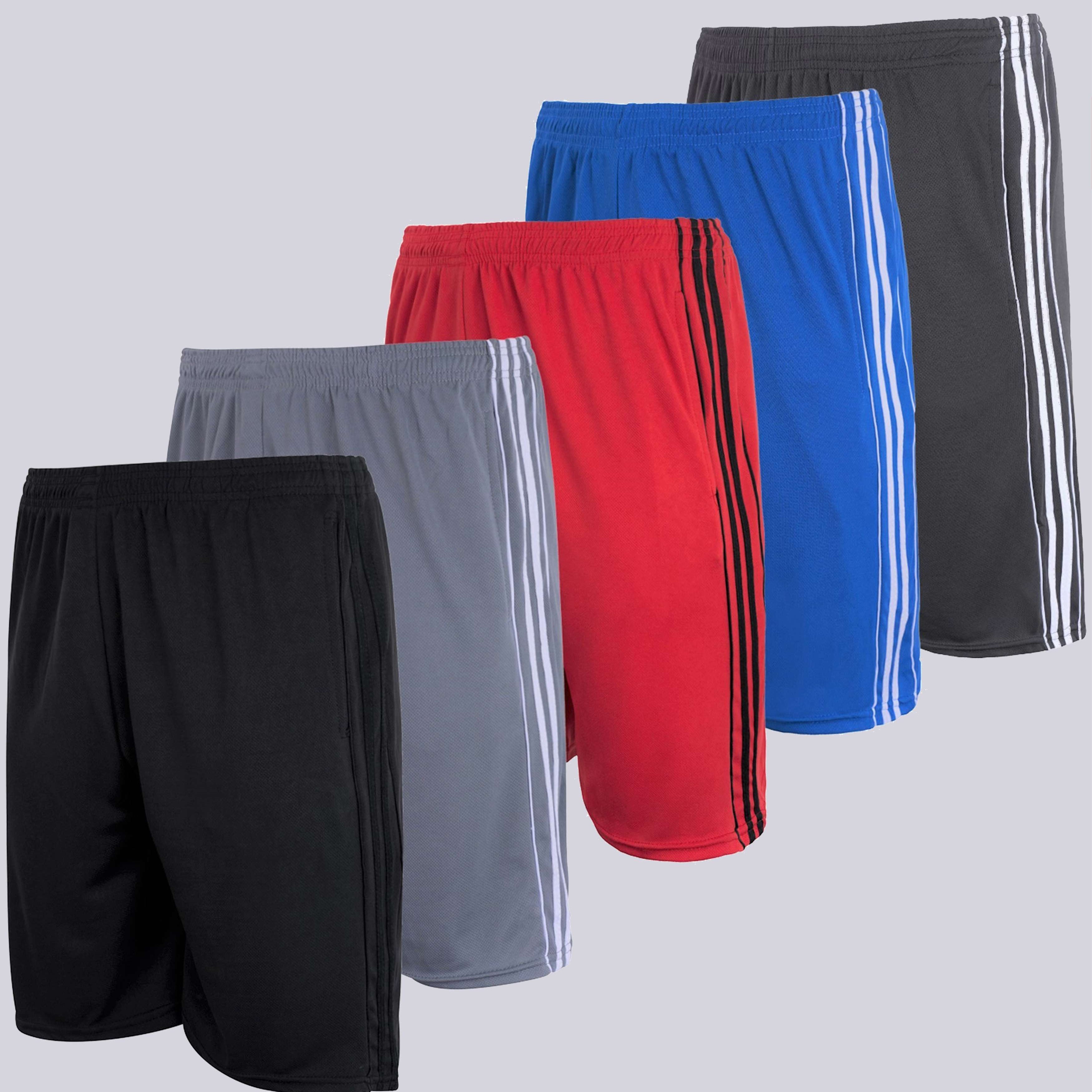 5 Pack: Men's Mesh Athletic Gym Shorts