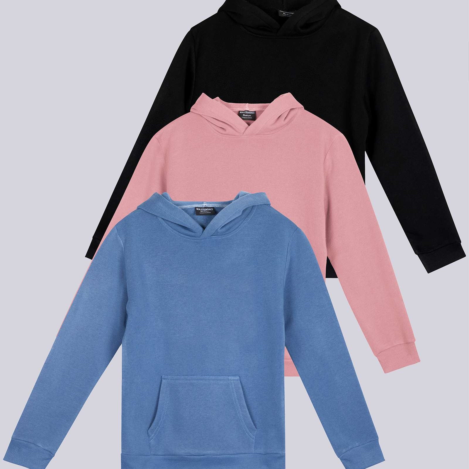 3 Pack: Girls Fleece Pullover Hoodie Sweatshirt