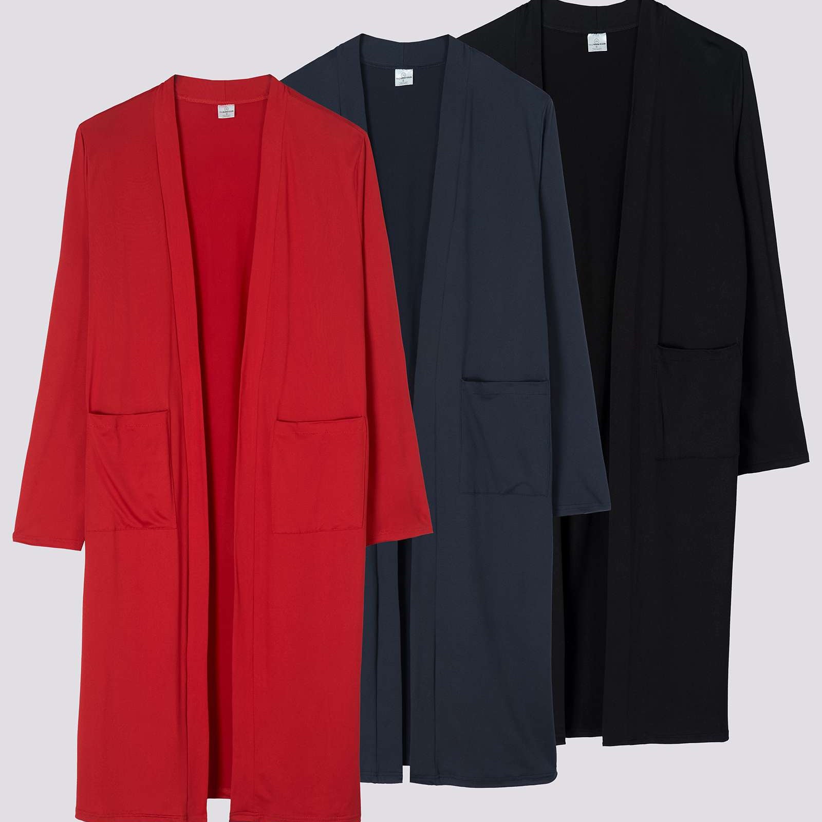 3 Pack: Women's Long Sleeve Open-Front Cardigan