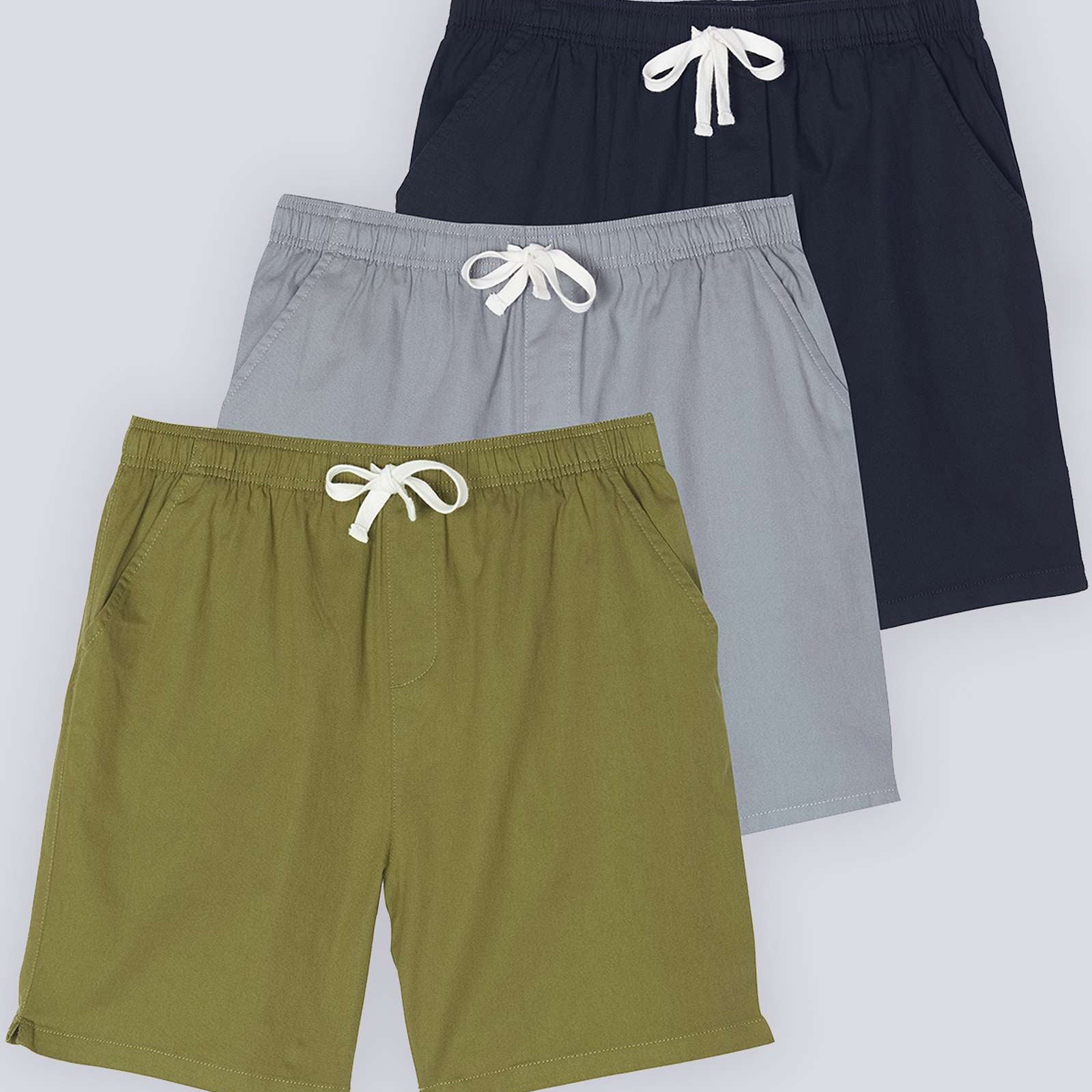 3 Pack: Men's Cotton 7" Walk Short