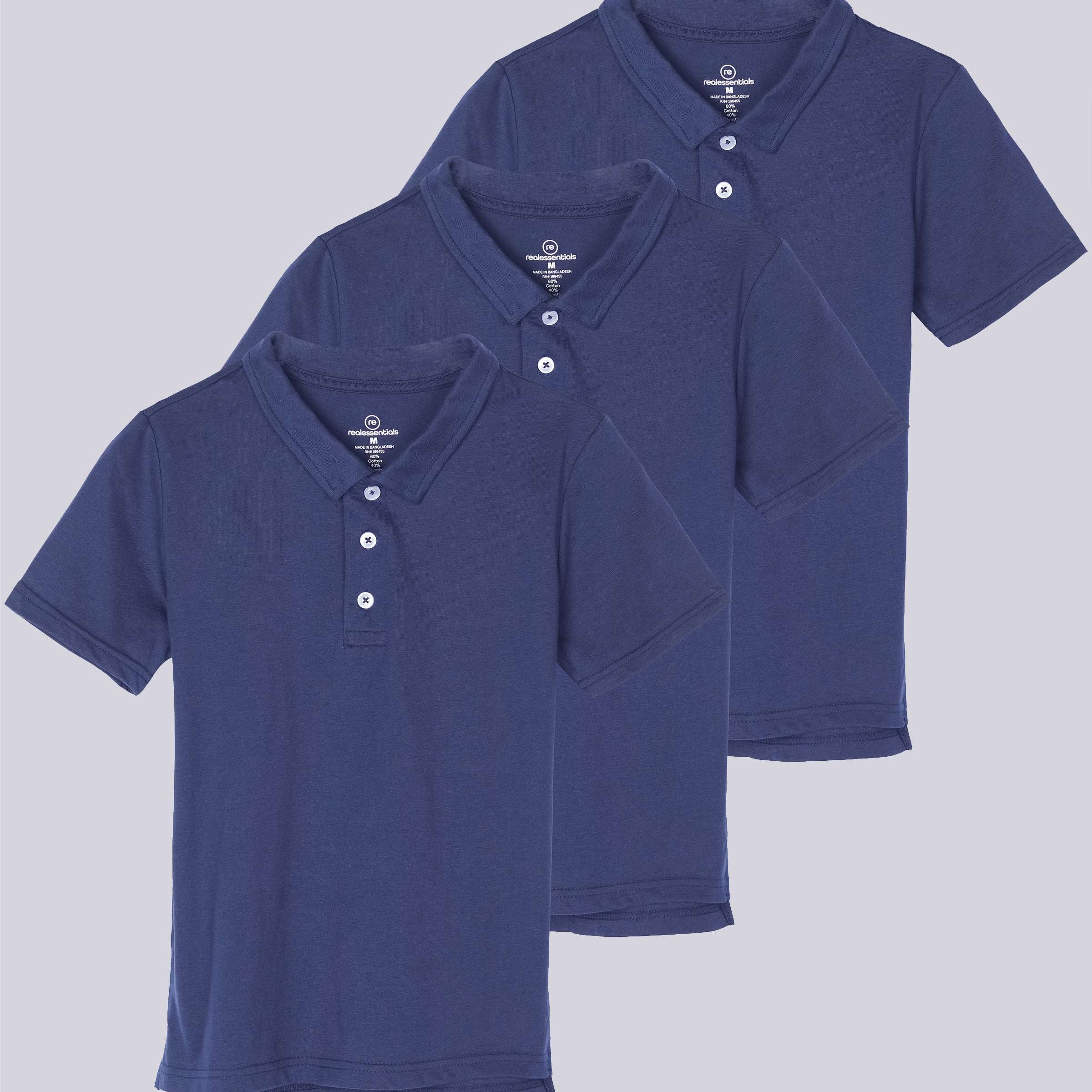 3 Pack: Boys' Jersey Cotton Polo Shirt
