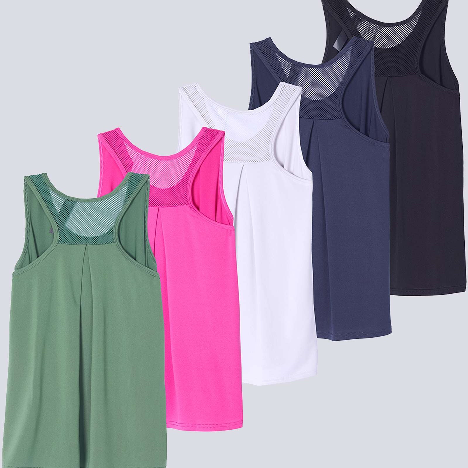 5 Pack: Women's Racerback Workout Tank Top