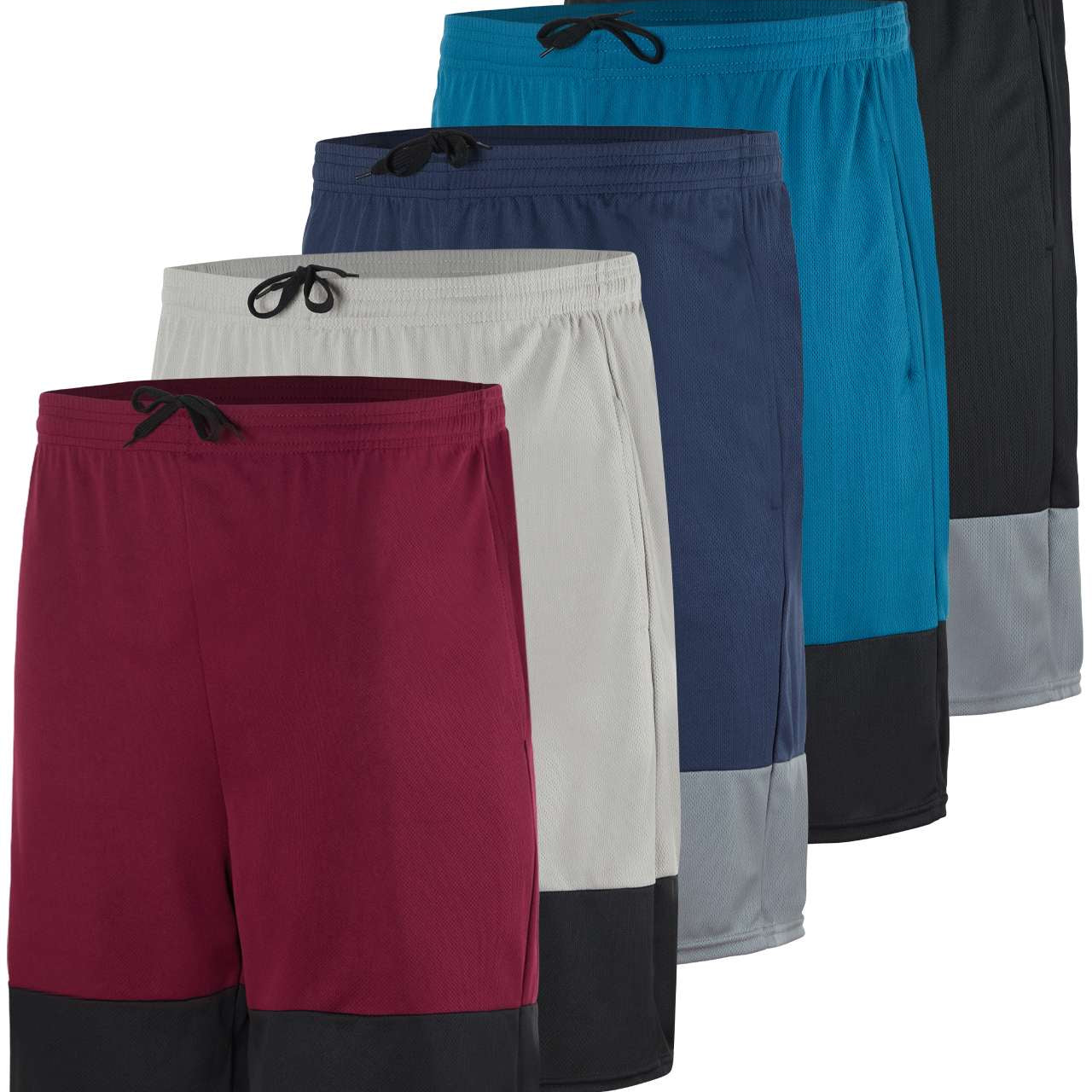 5 Pack: Men's Mesh Athletic Gym Shorts