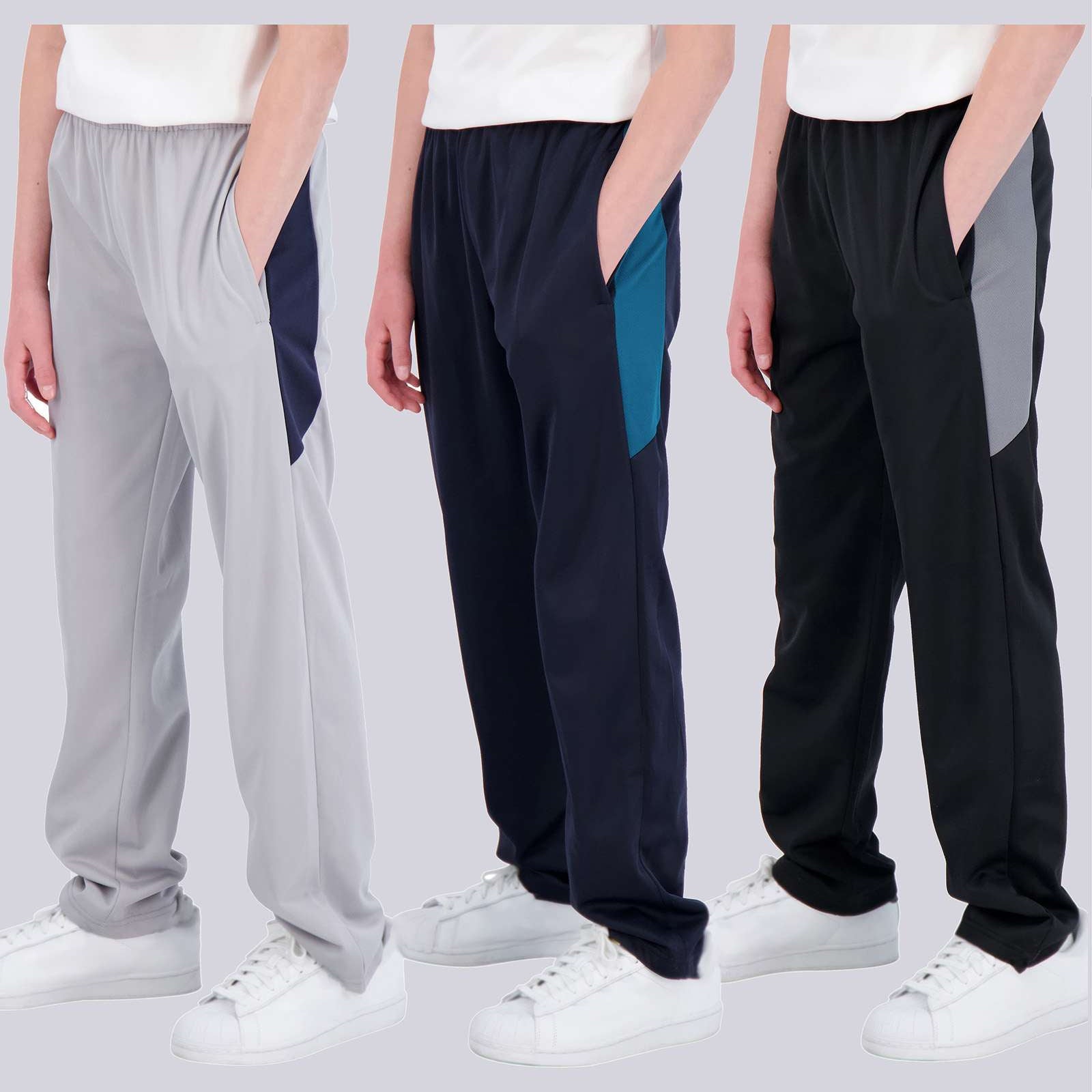 3 Pack: Boys Tricot Open Bottom Fleece-Lined Sweatpants
