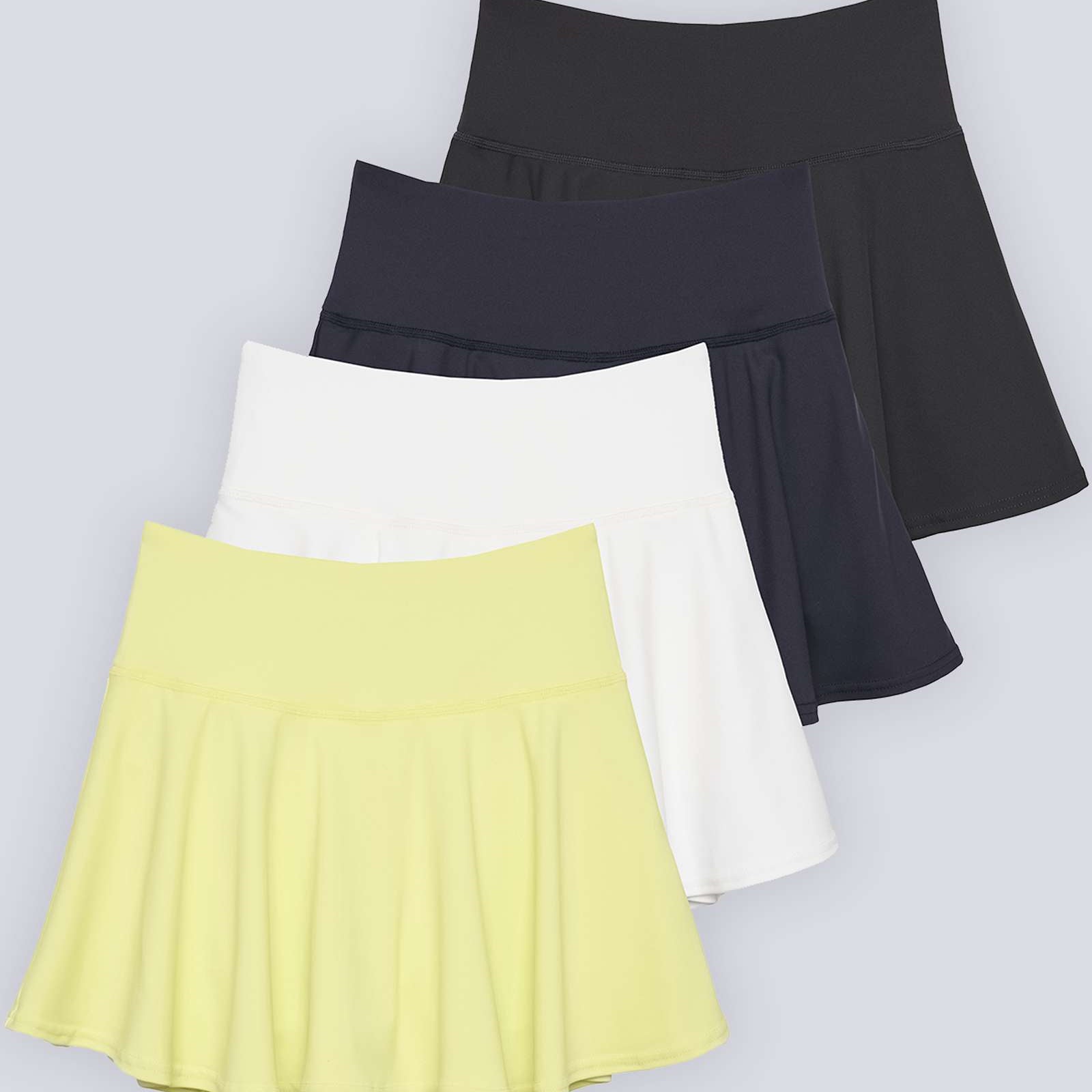 4 Pack: Women's High Waisted Tennis Skirts