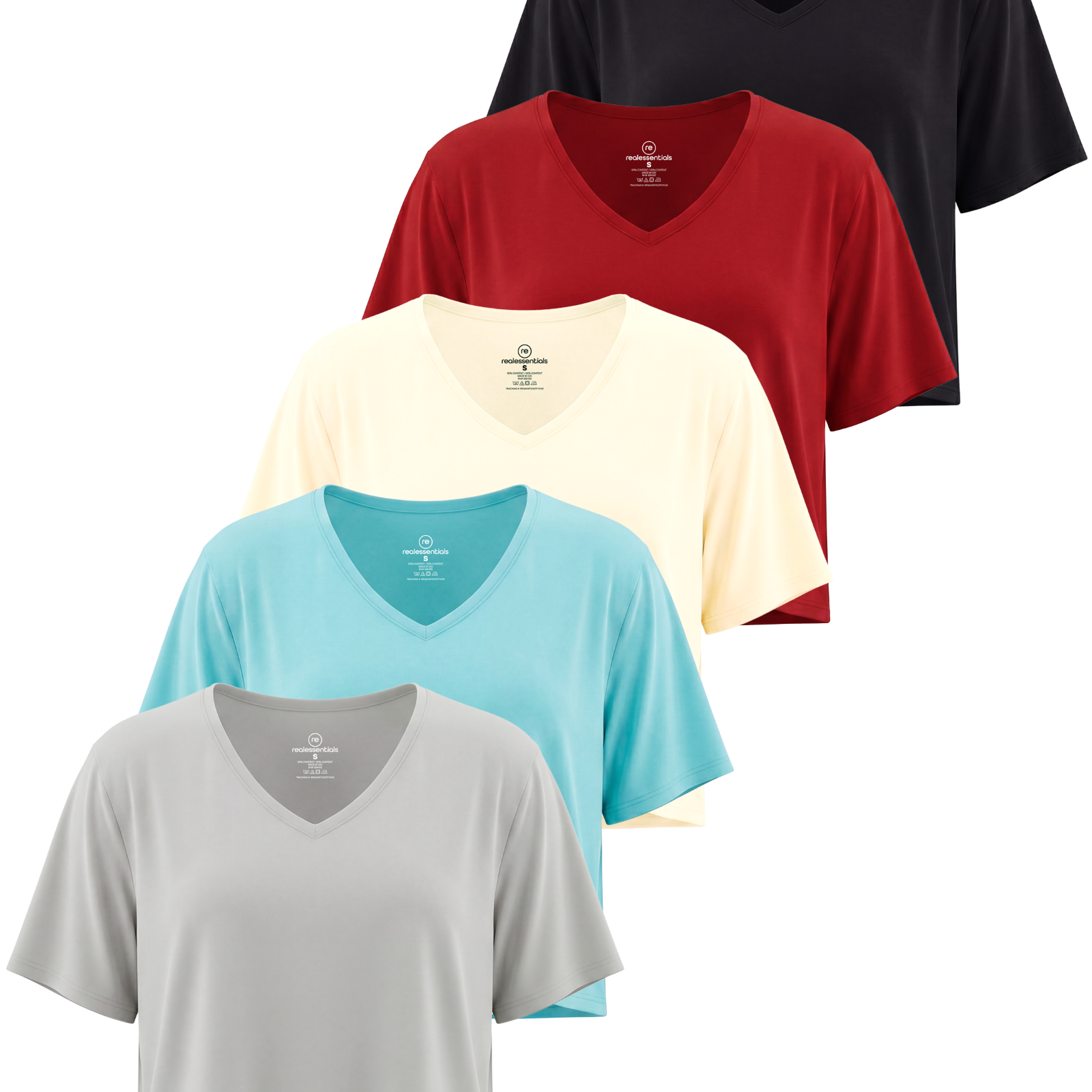 5 Pack: Women's Dry-Fit Short Sleeve V-Neck Crop Top
