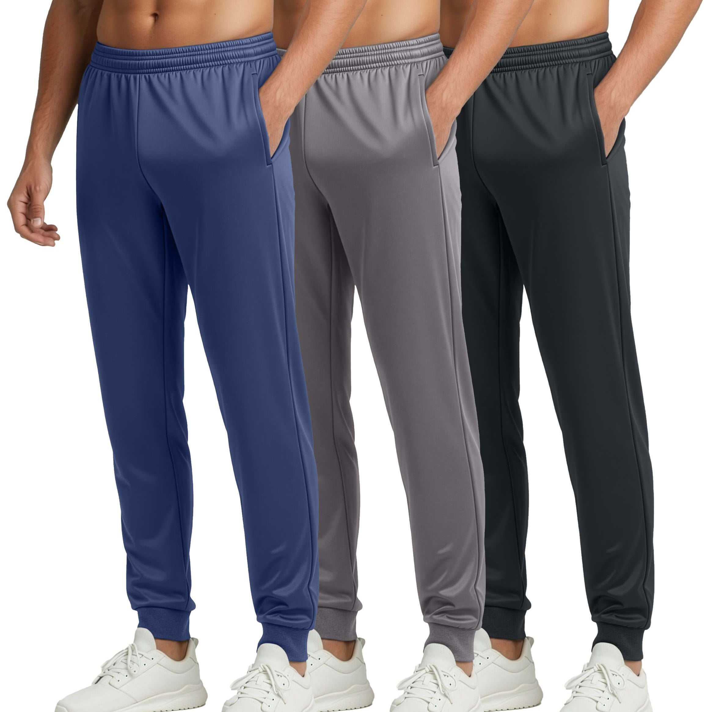3 Pack: Mens Active Tricot Jogger Sweatpants