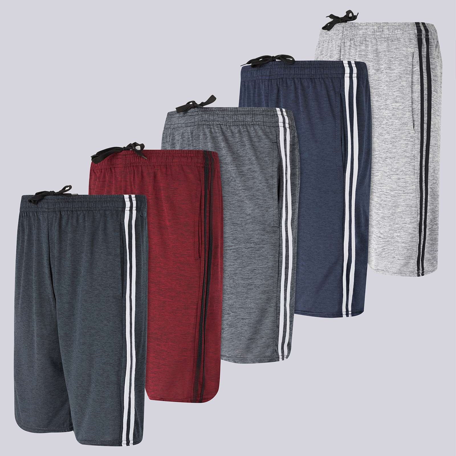 5 Pack: Boys Dry-Fit Active Basketball Shorts