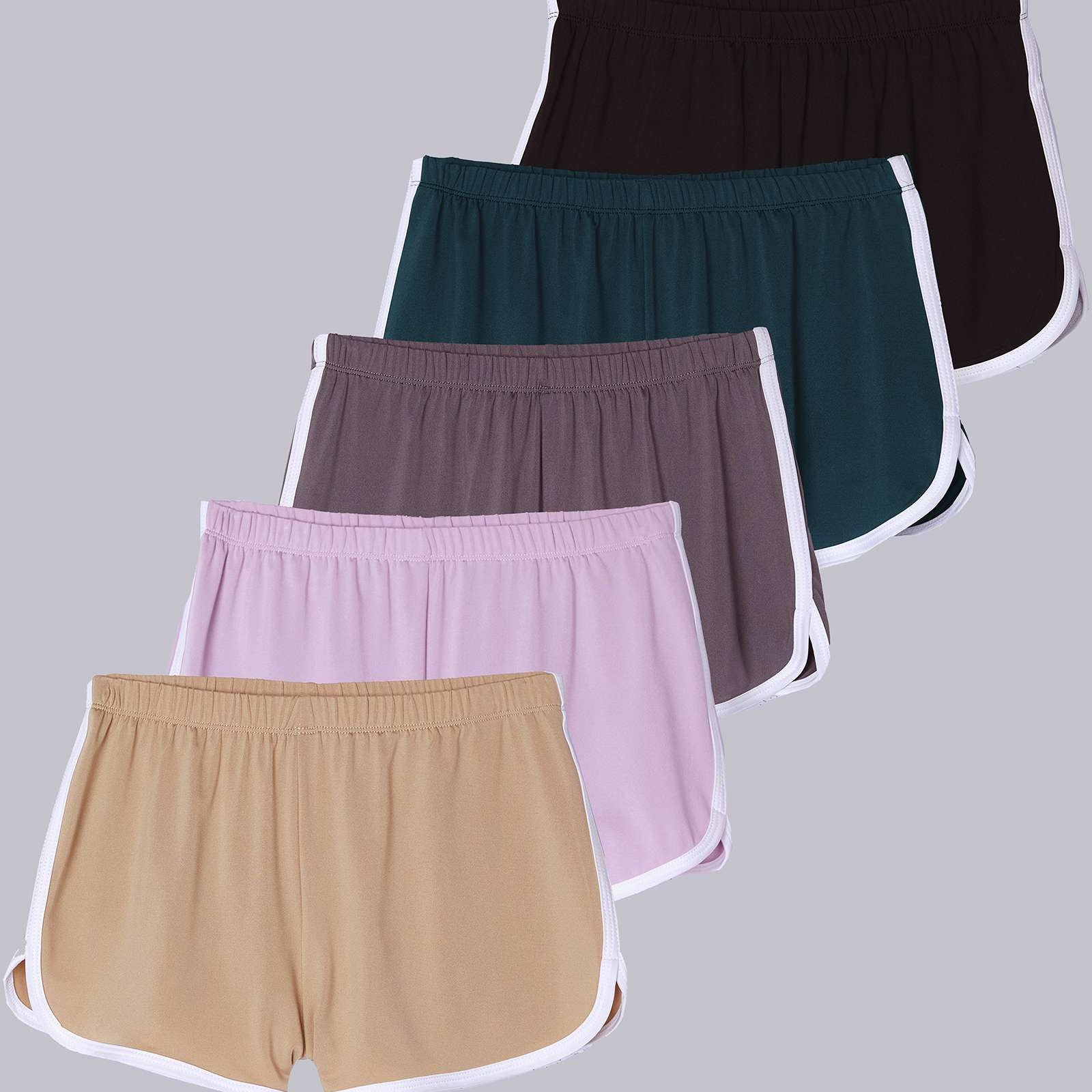 5 Pack: Girls' Dry-Fit Dolphin Shorts