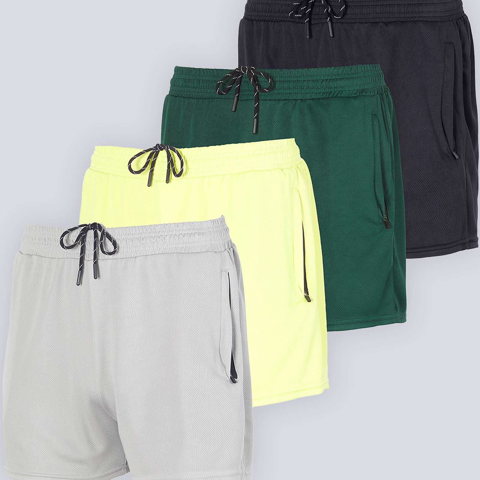 4 Pack: Men's 3" Mesh Running Shorts