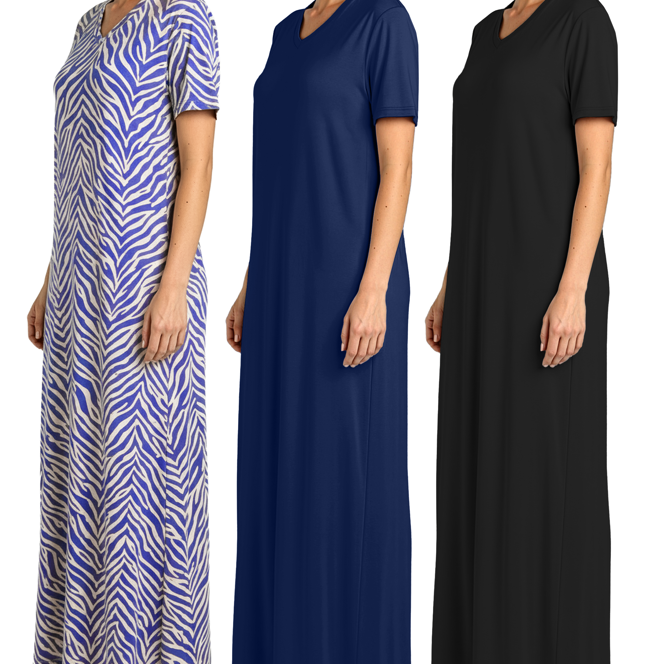 3 Pack: Women's Soft Maxi Nightshirt (Available in Plus Size)