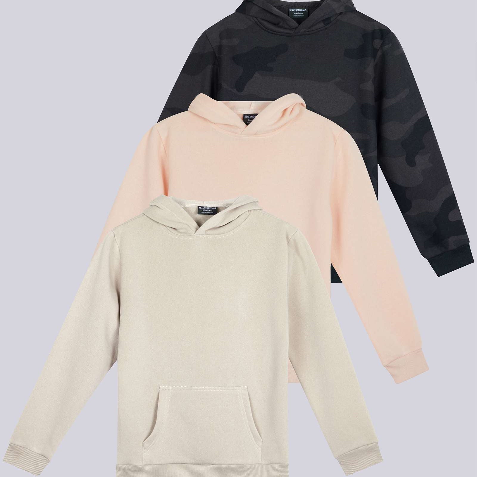 3 Pack: Girls Fleece Pullover Hoodie Sweatshirt
