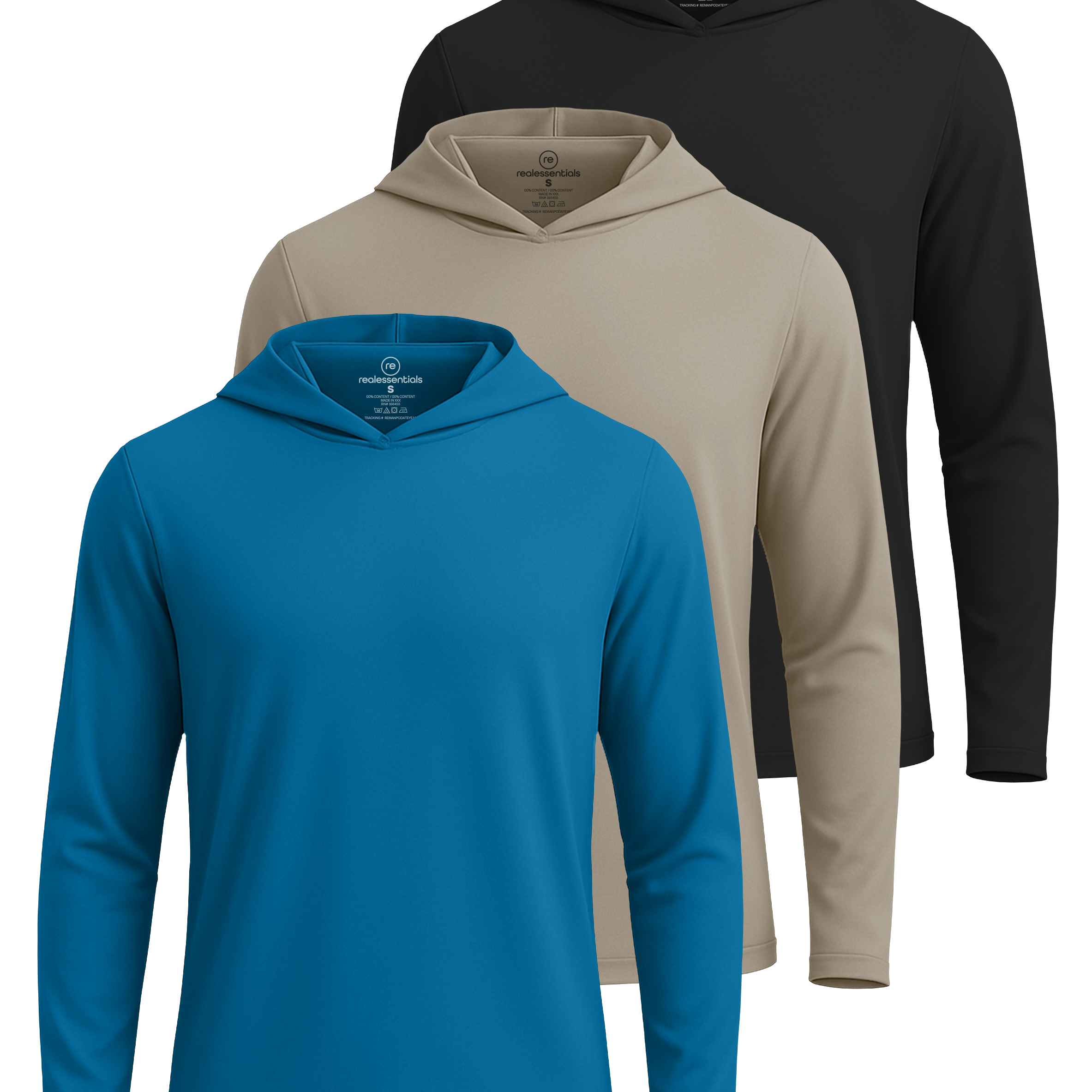3 Pack: Mens Dry Fit Active Hoodie Pullover Sweatshirt