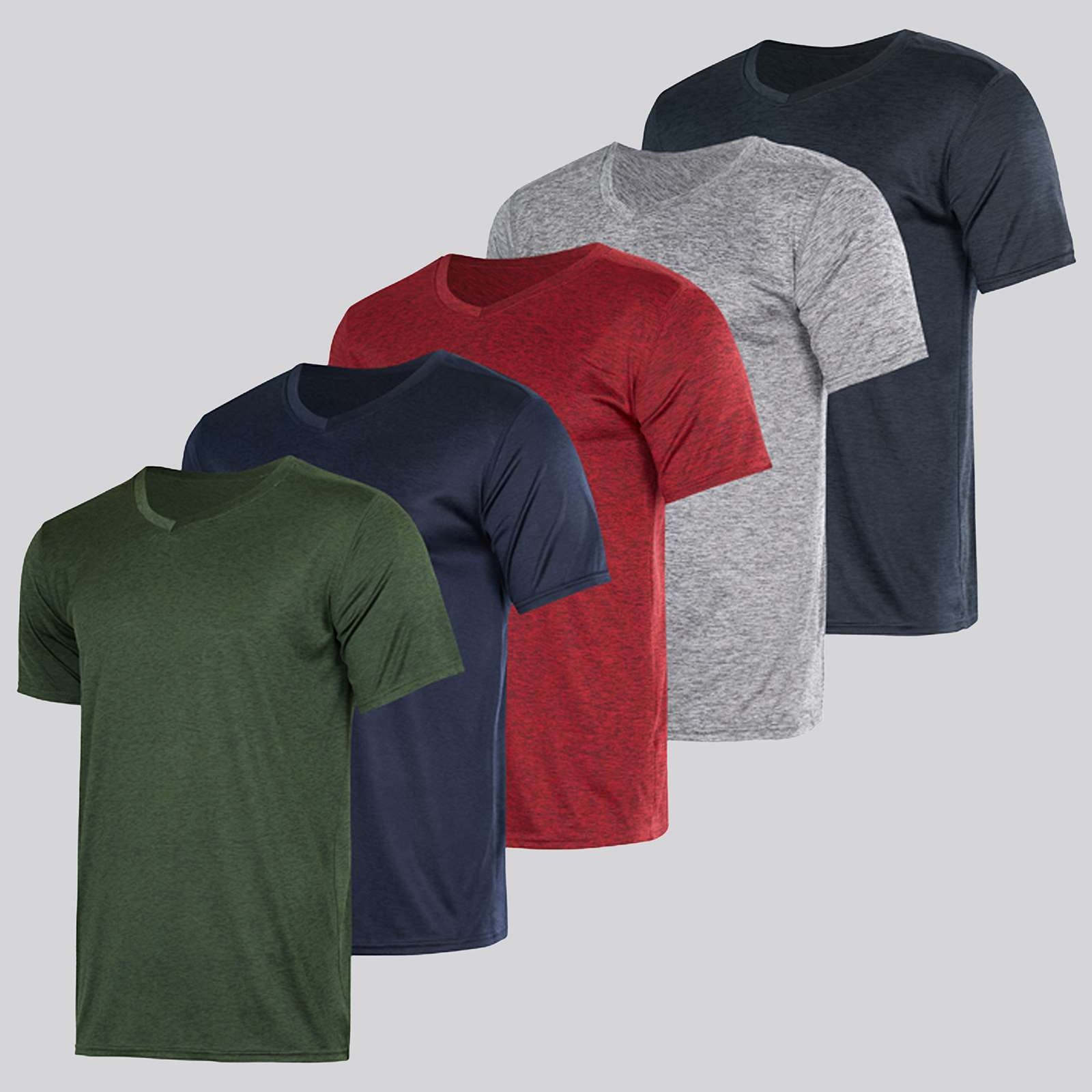 5 Pack: Men’s V-Neck Dry-Fit T-Shirt