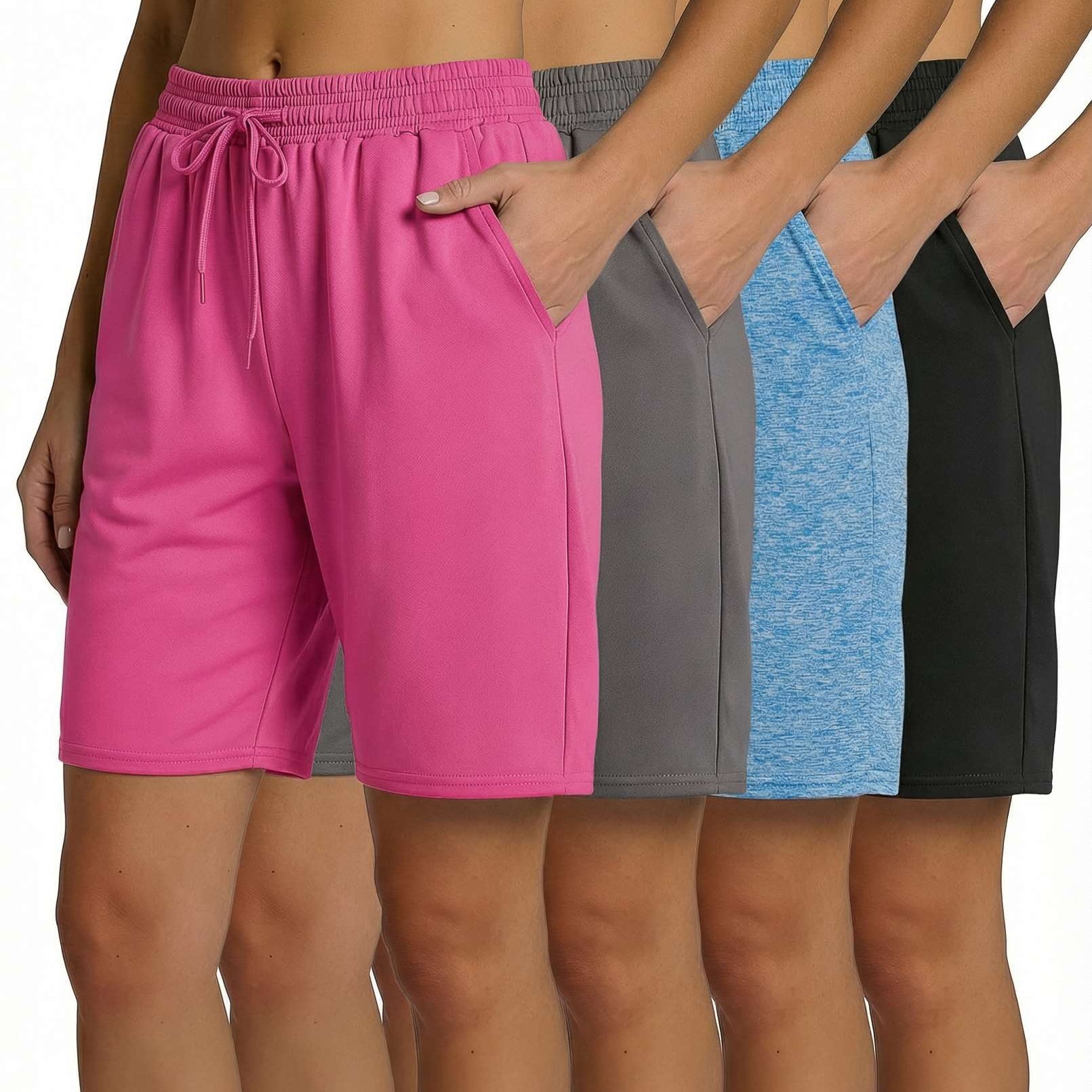 4 Pack: Womens Dry-Fit 7" Bermuda Shorts