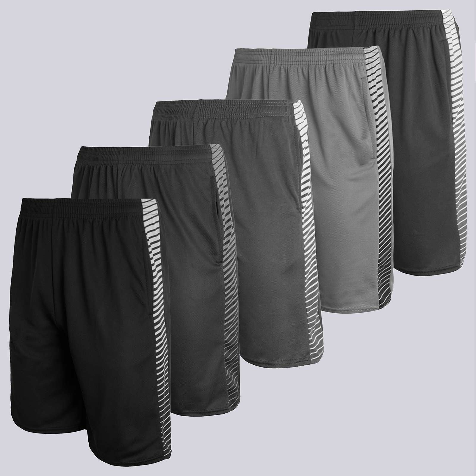 5 Pack: Boys Mesh Active Performance Shorts