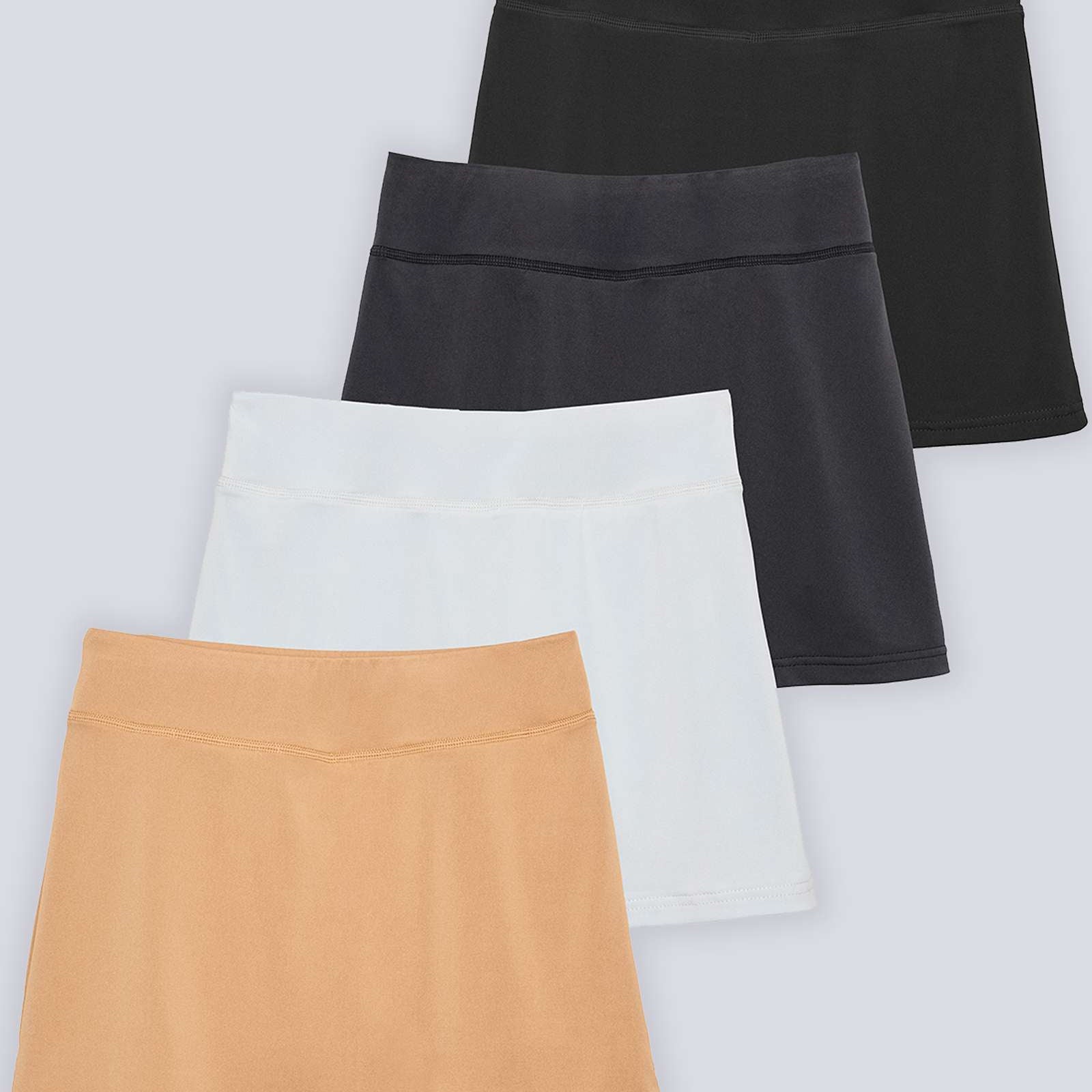 4 Pack: Girls' Active Skirt with Bike Short Lining