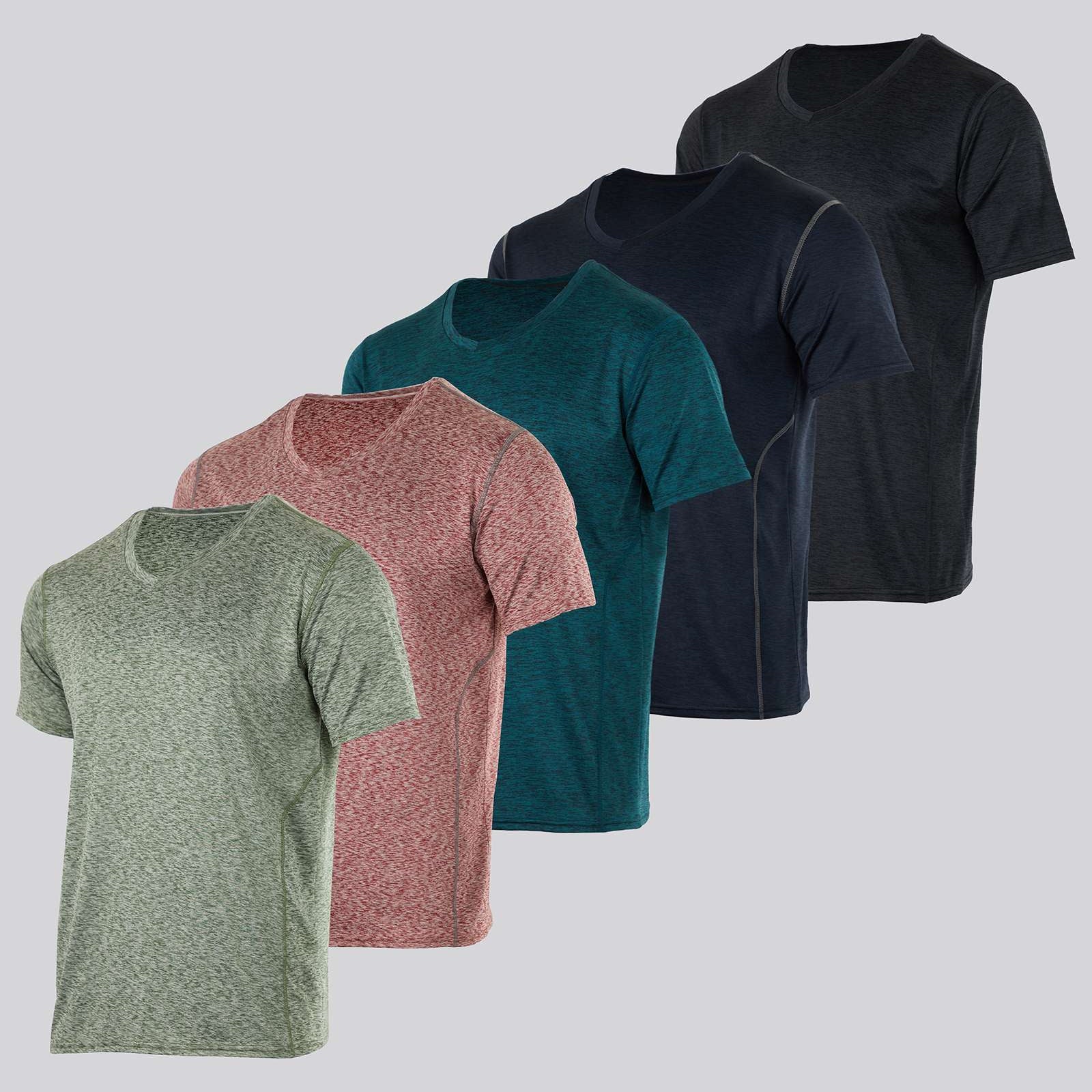 5 Pack: Men’s V-Neck Dry-Fit T-Shirt