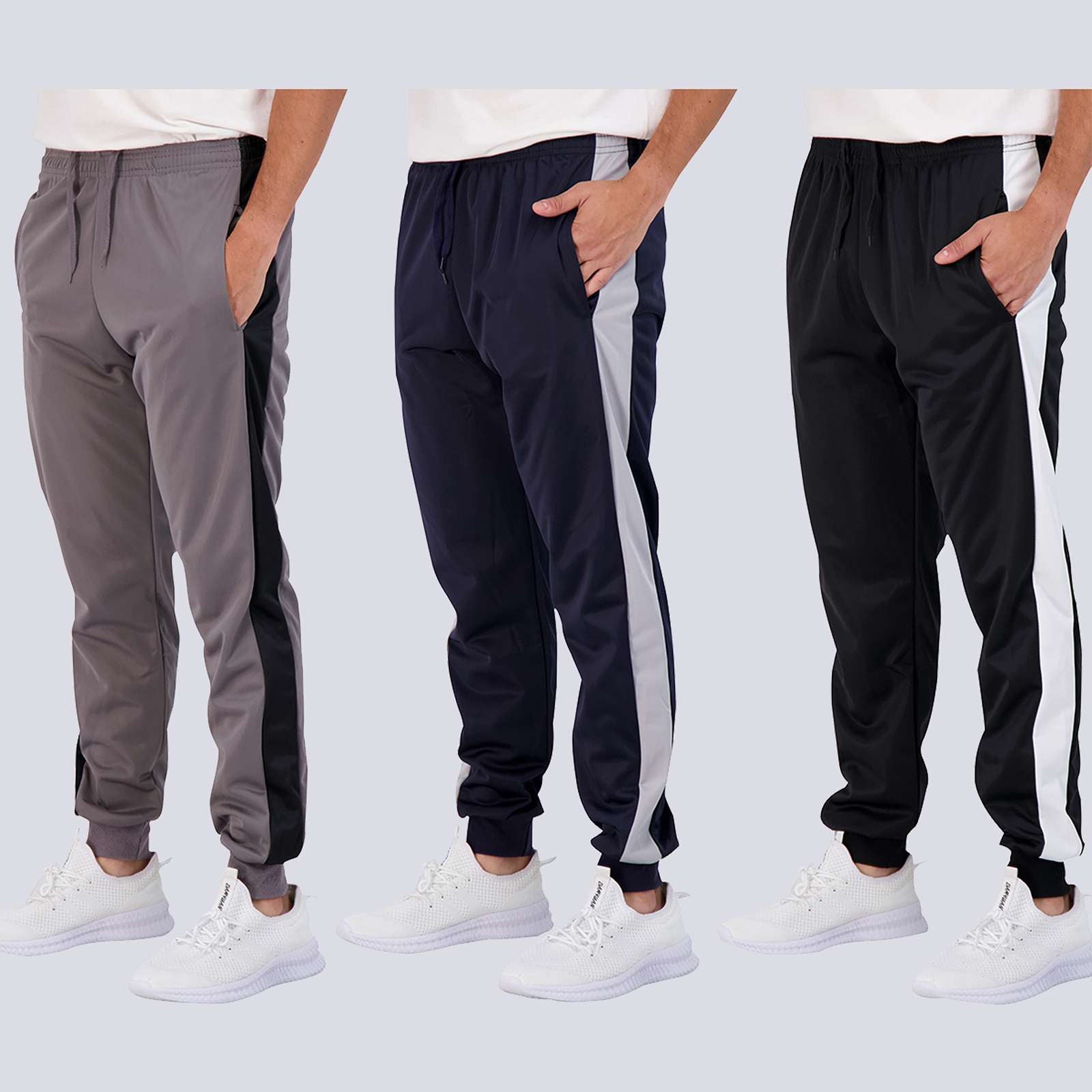 3 Pack: Boys Active Fleece-Lined Tricot Jogger Sweatpants