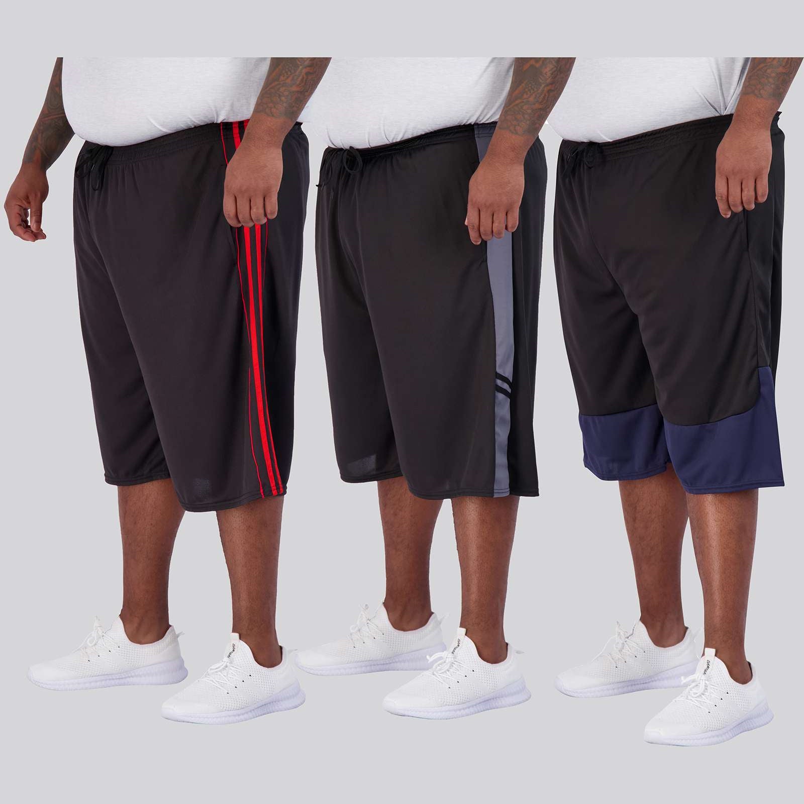 5 Pack: Mens Mesh Active Basketball Shorts (3X-5X)